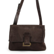 Delvaux Relais Brown Nubuck Shoulder Bag