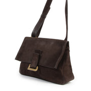Delvaux Relais Brown Nubuck Shoulder Bag