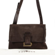 Delvaux Relais Brown Nubuck Shoulder Bag