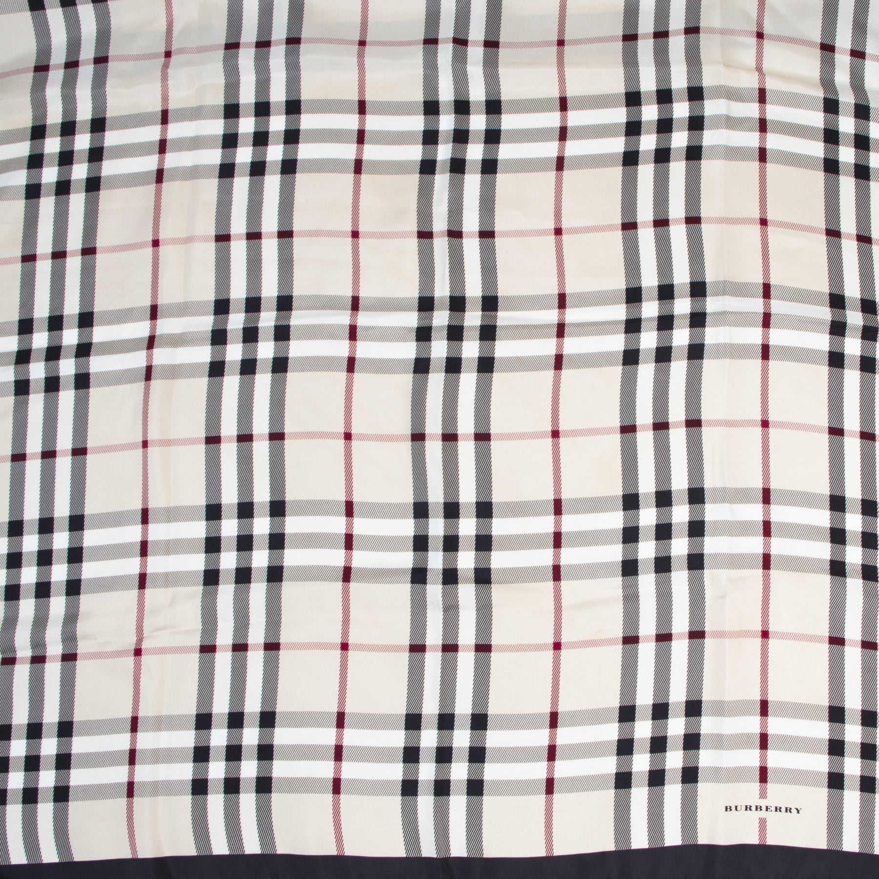Burberry Cream Check Silk Scarf