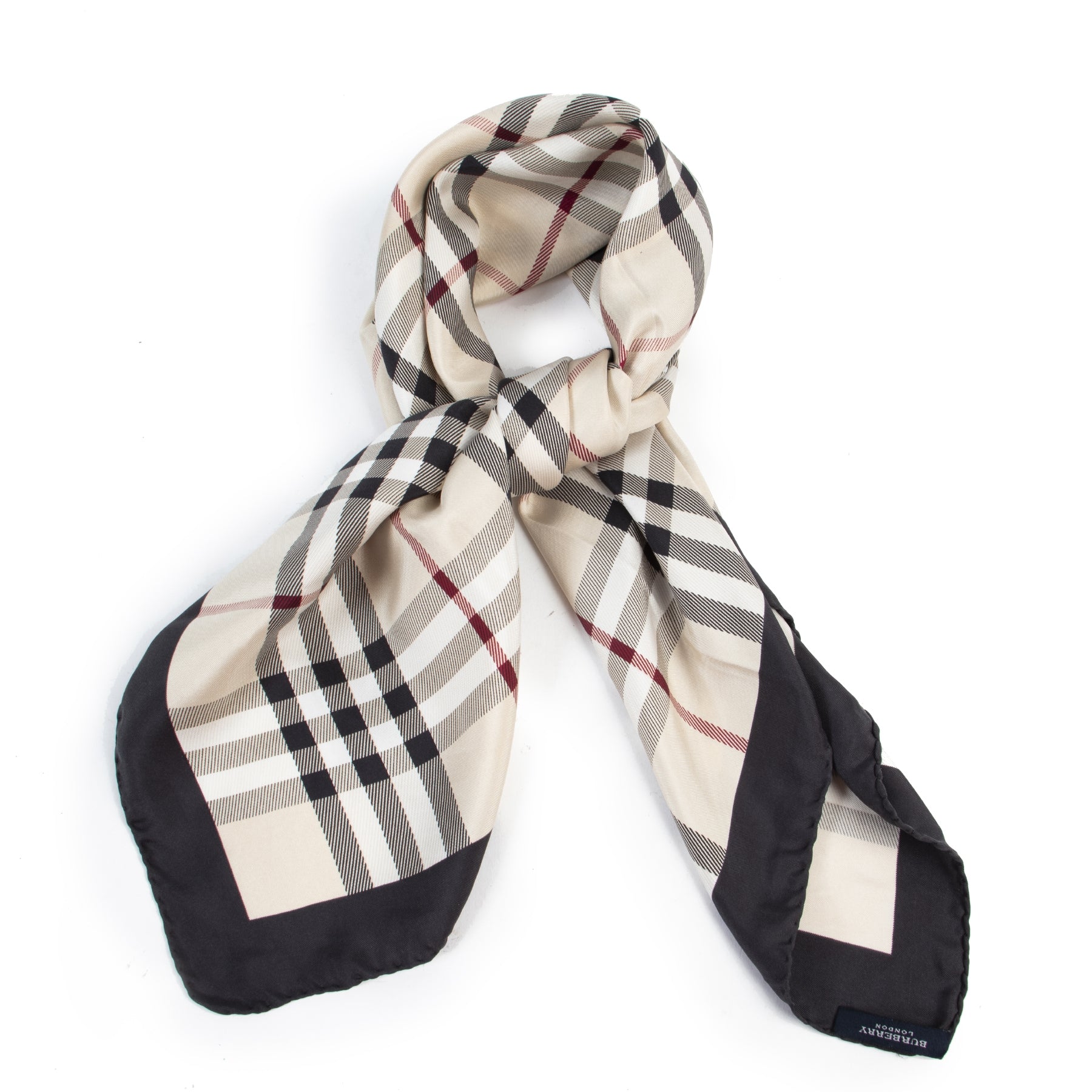 Burberry Cream Check Silk Scarf
