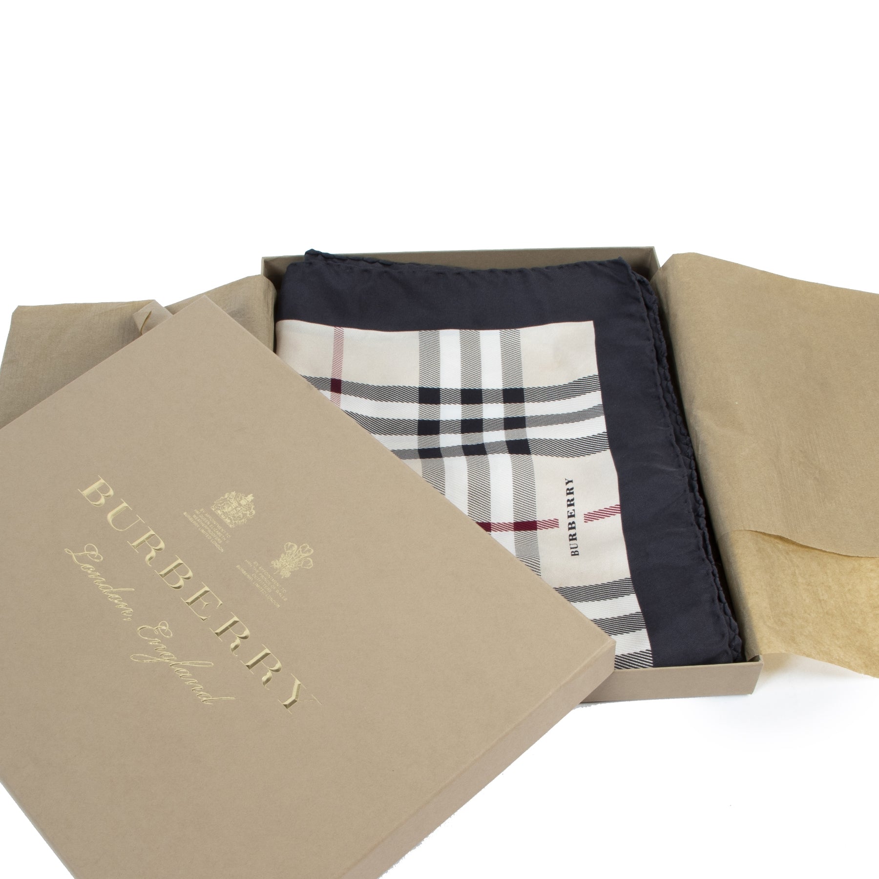 Burberry Cream Check Silk Scarf