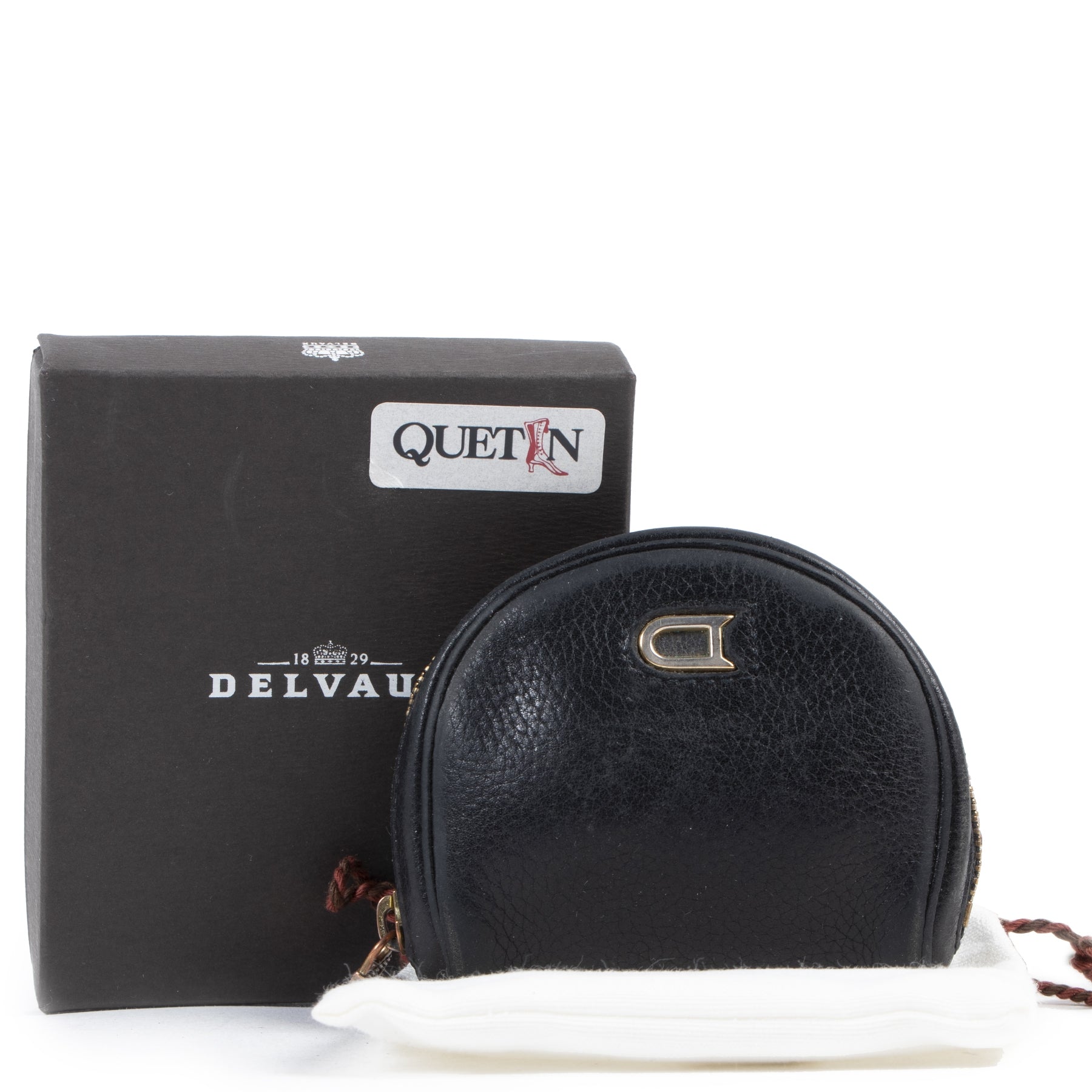 Delvaux Black Leather Coin Purse