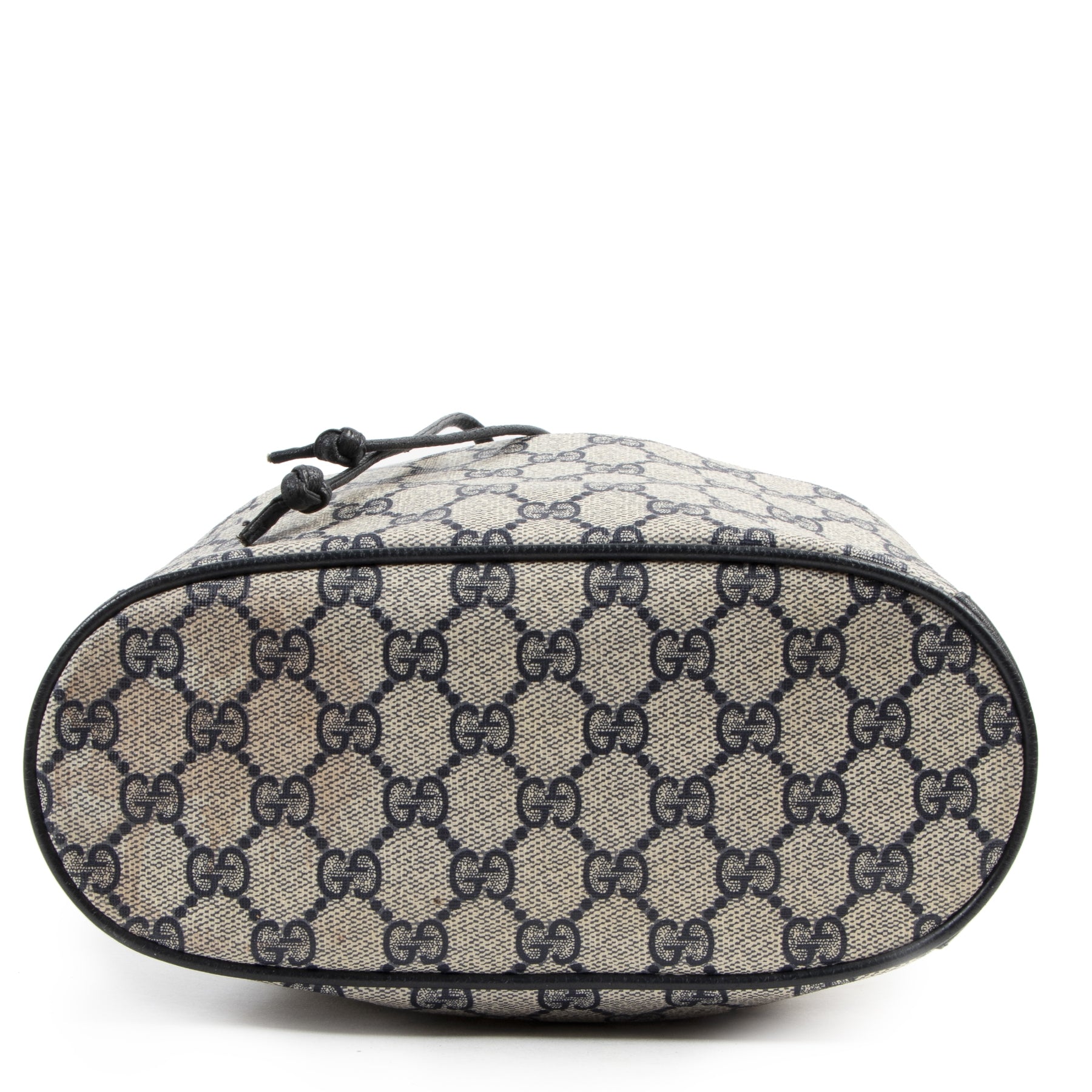 Gucci Blue Monogram Drawstring Bucket Bag