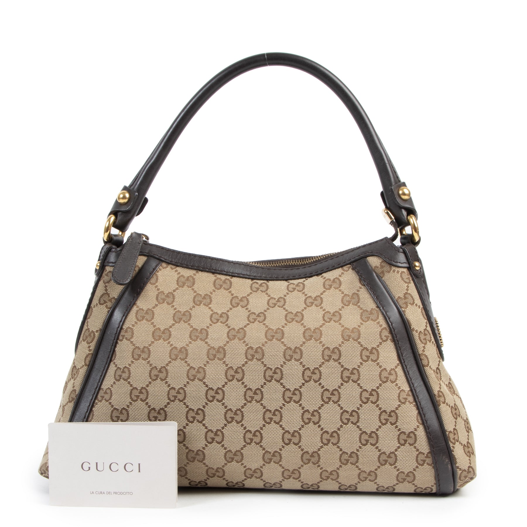 Authentic secondhand Gucci Monogram Shoulder Bag designer bags fashion luxury vintage webshop safe secure online shopping