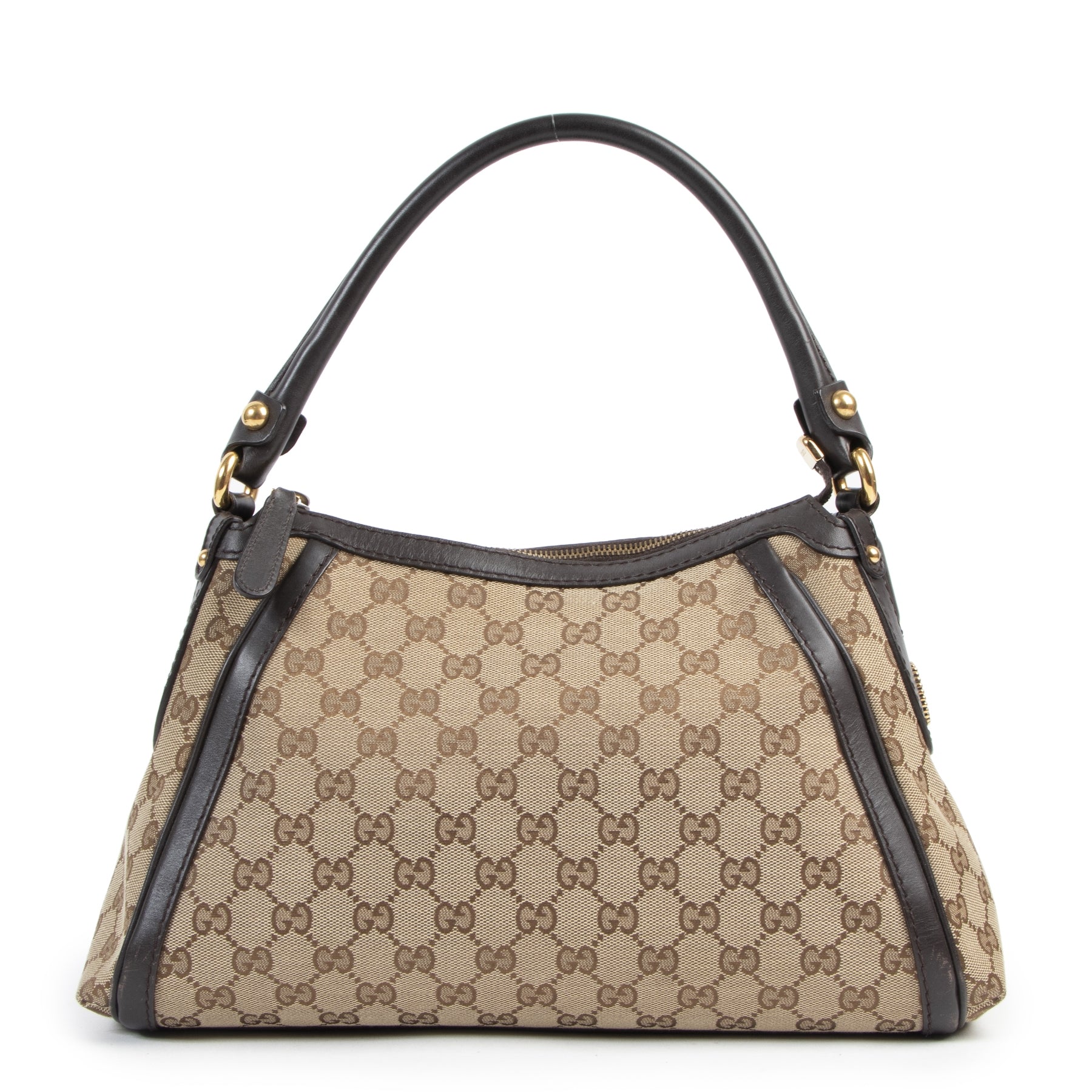 Authentieke Tweedehands Gucci Monogram Shoulder Bag juiste prijs veilig online shoppen luxe merken webshop winkelen Antwerpen België mode fashion