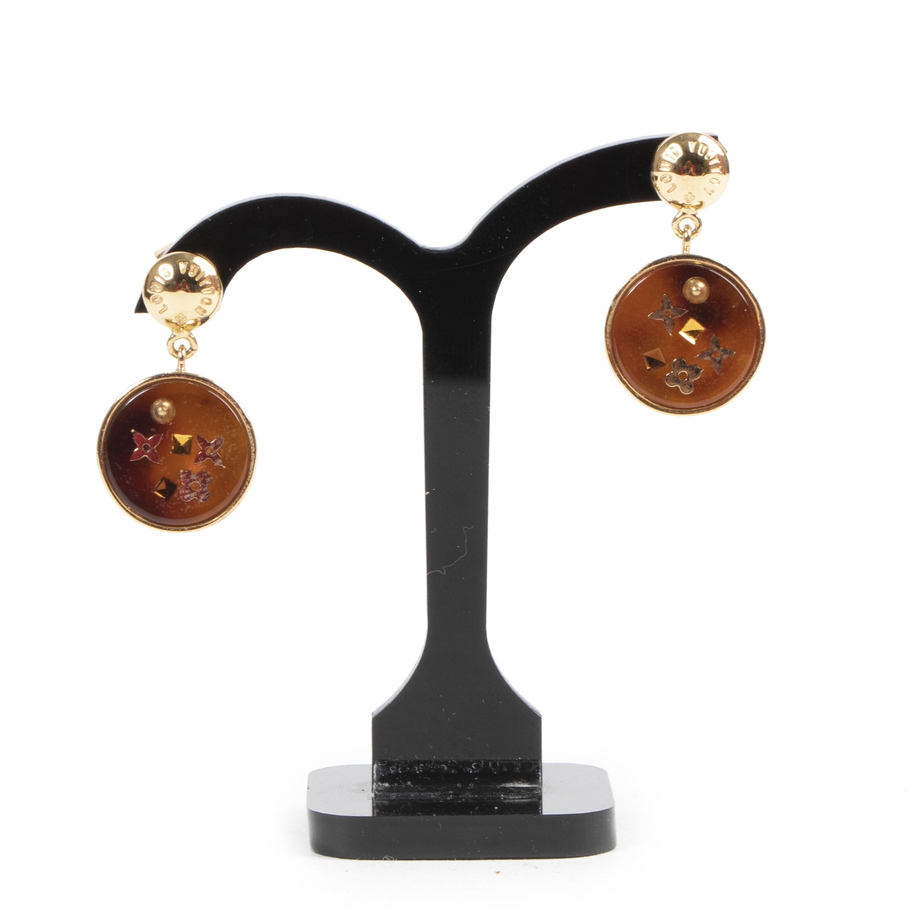 Louis Vuitton Monogram Detailed Resin Earrings