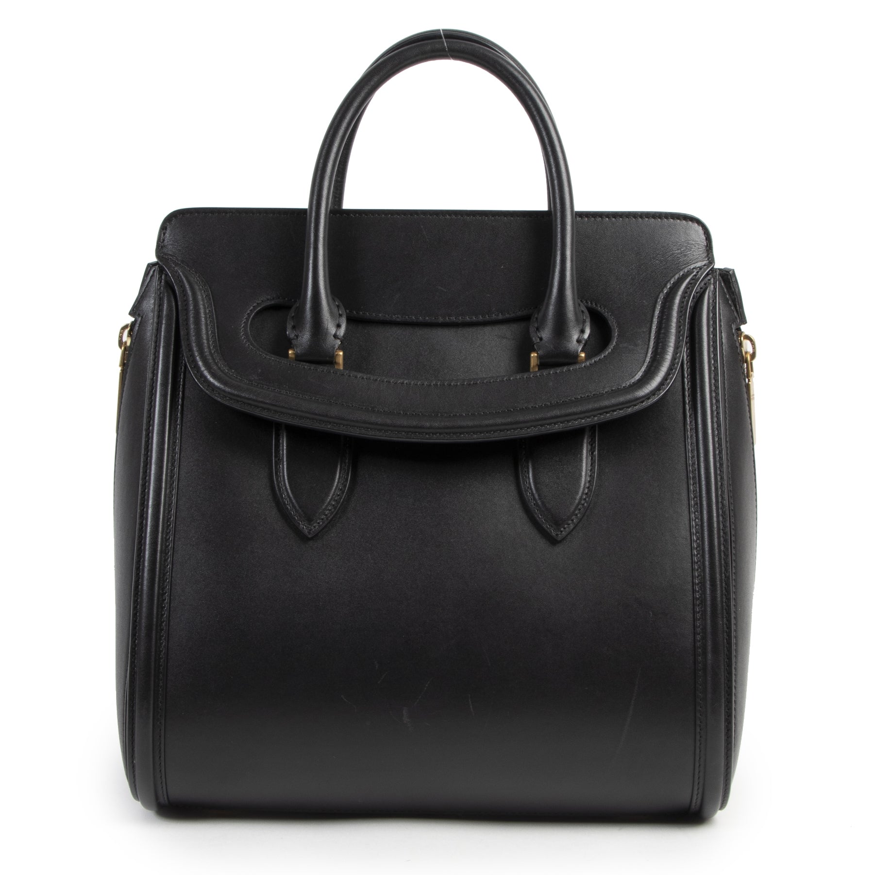 Authentic secondhand Alexander McQueen Black Heroine Tote Bag designer bags fashion luxury vintage webshop safe secure online shopping