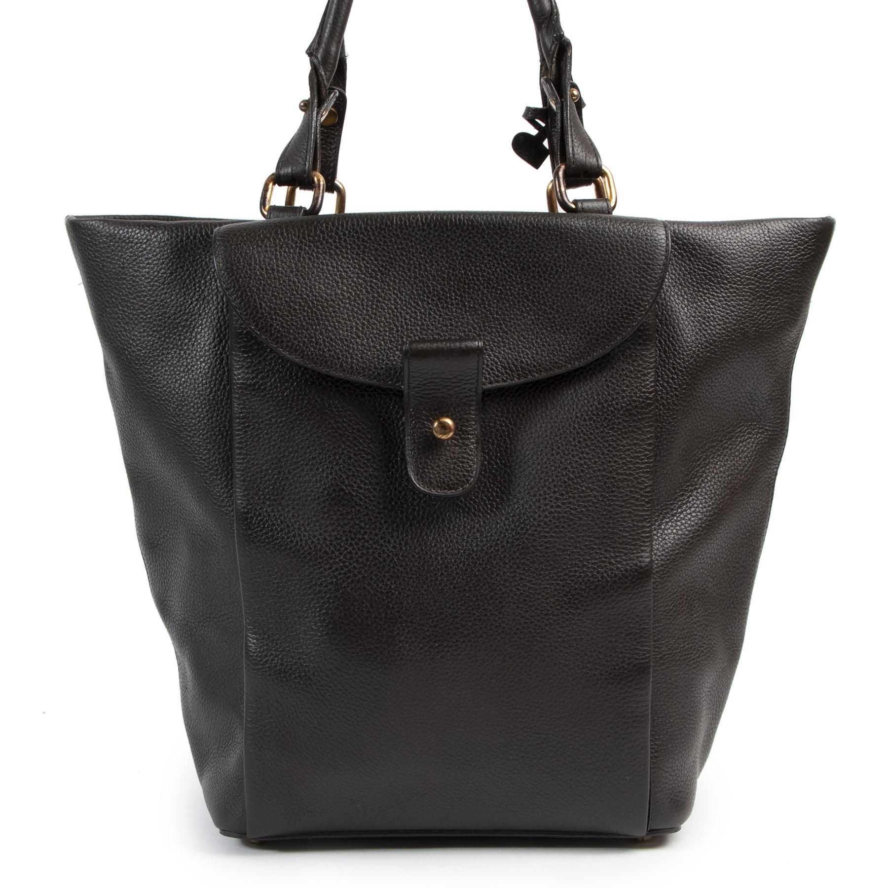 Authentic secondhand Delvaux Brown Leather Top Handle Bag designer bags fashion luxury vintage webshop safe secure online shopping