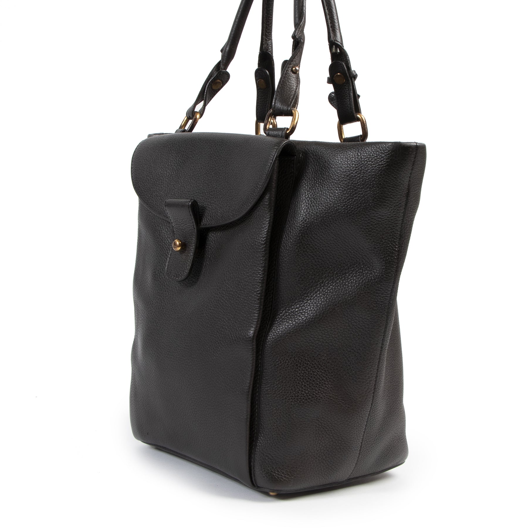 Authentieke Tweedehands Delvaux Brown Leather Top Handle Bag juiste prijs veilig online shoppen luxe merken webshop winkelen Antwerpen België mode fashion