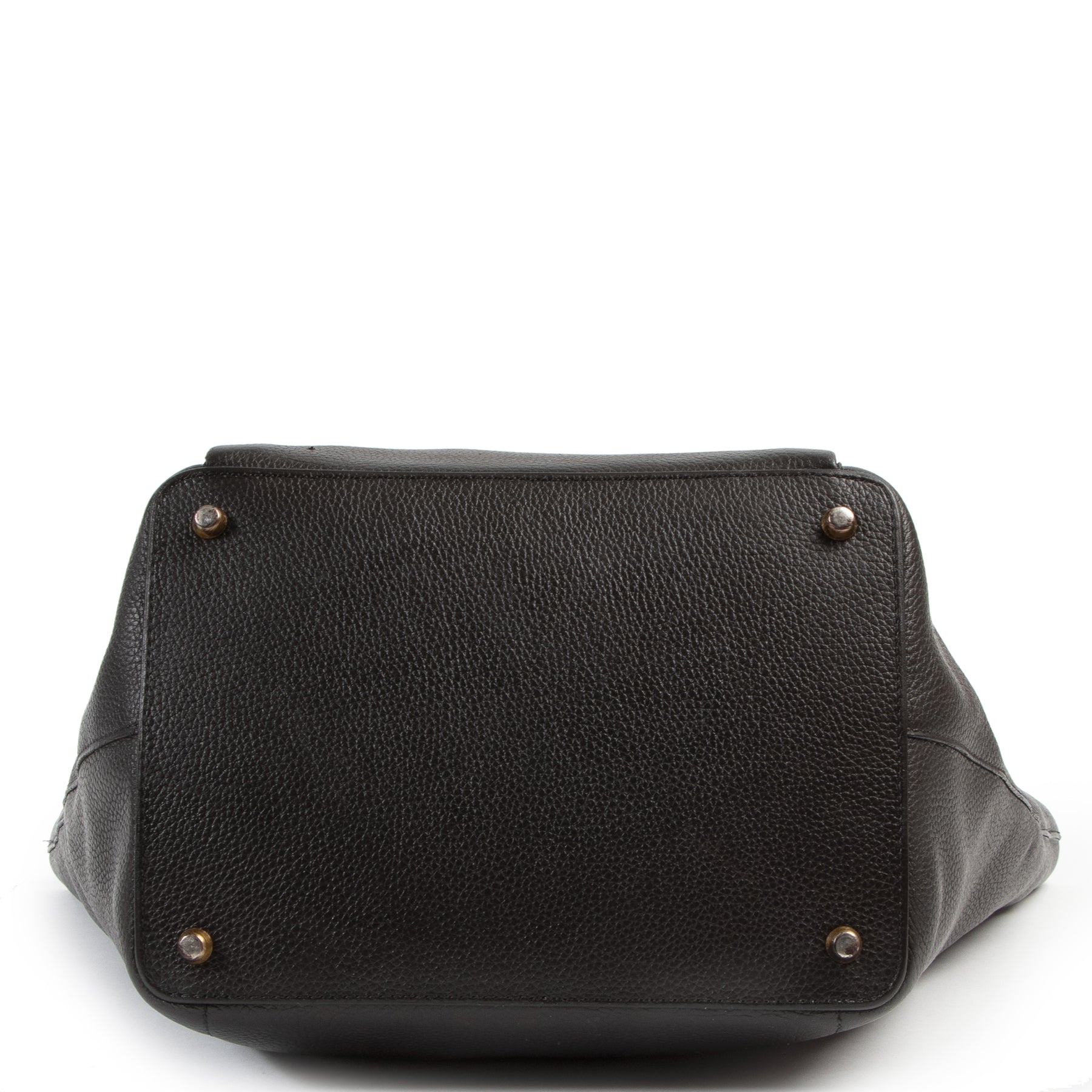 Authentieke Tweedehands Delvaux Brown Leather Top Handle Bag juiste prijs veilig online shoppen luxe merken webshop winkelen Antwerpen België mode fashion