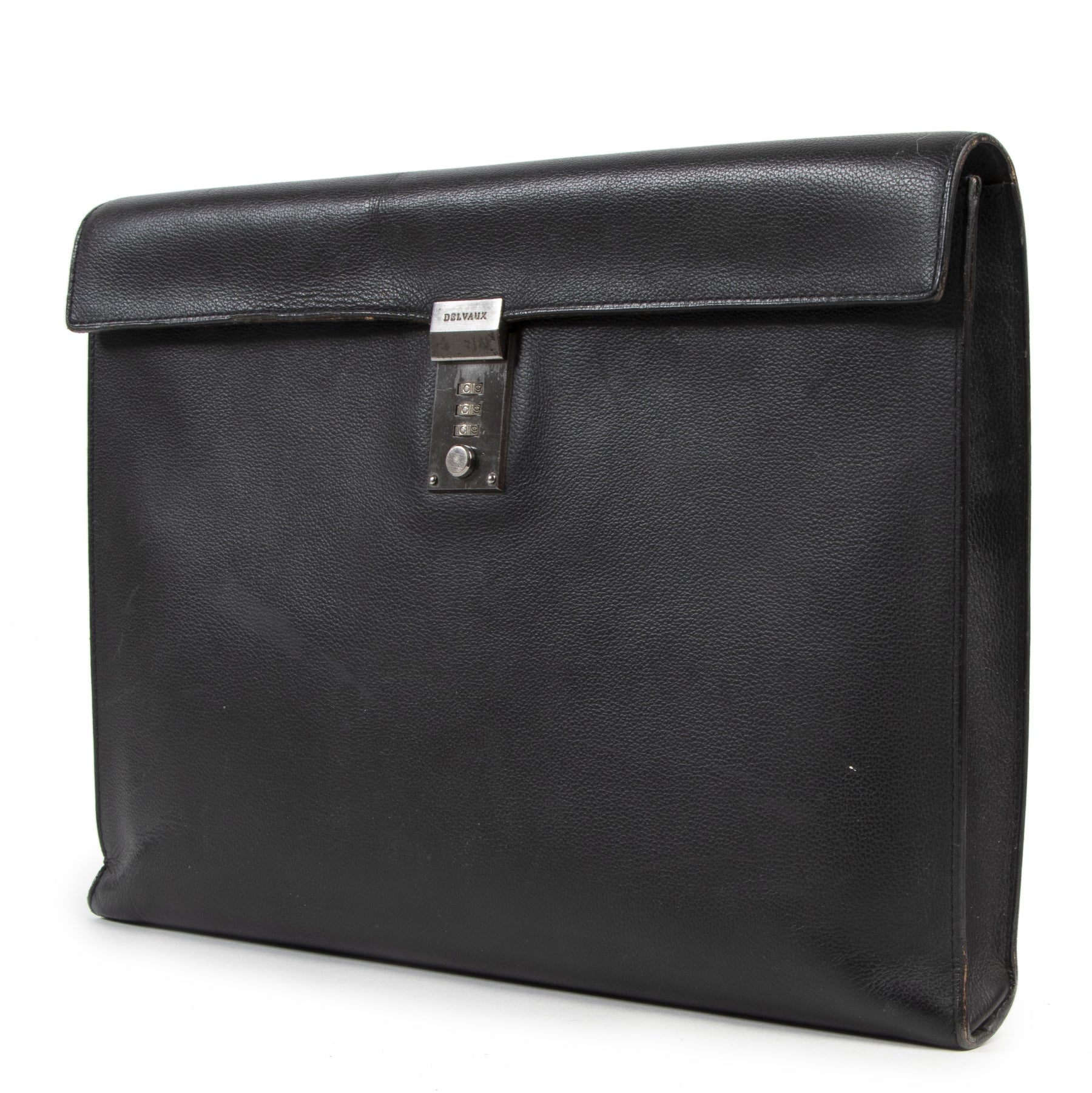 Authentic secondhand Delvaux Black Briefcase designer bags fashion luxury vintage webshop safe secure online shopping