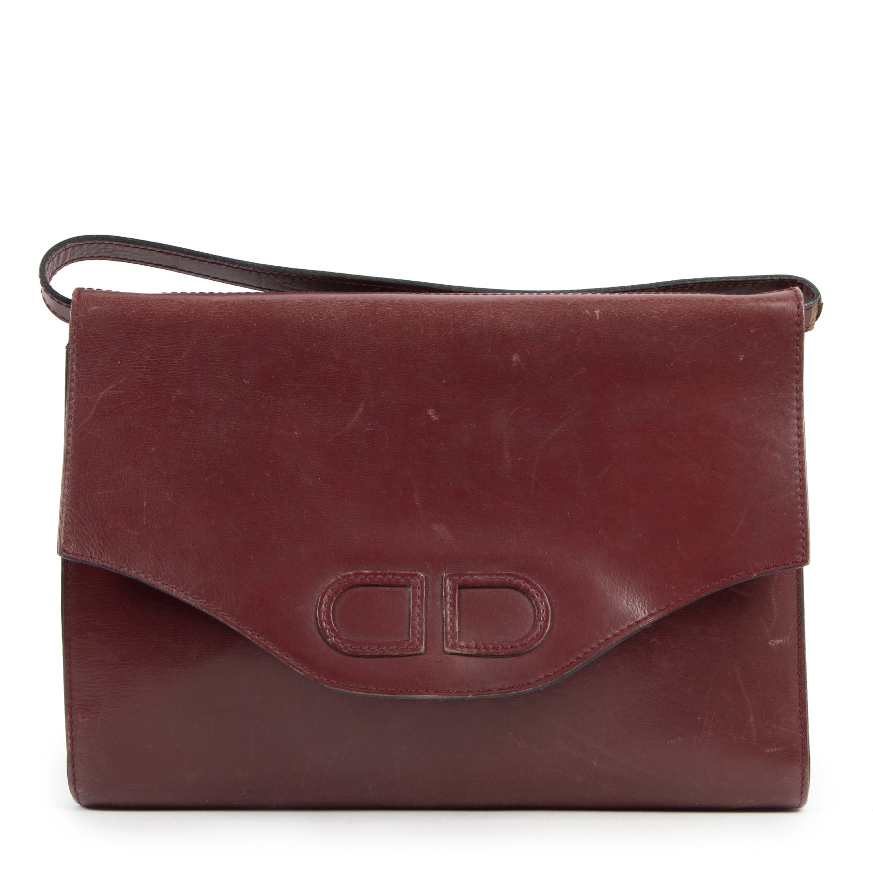 Delvaux Burgundy Double D Crossbody Bag
