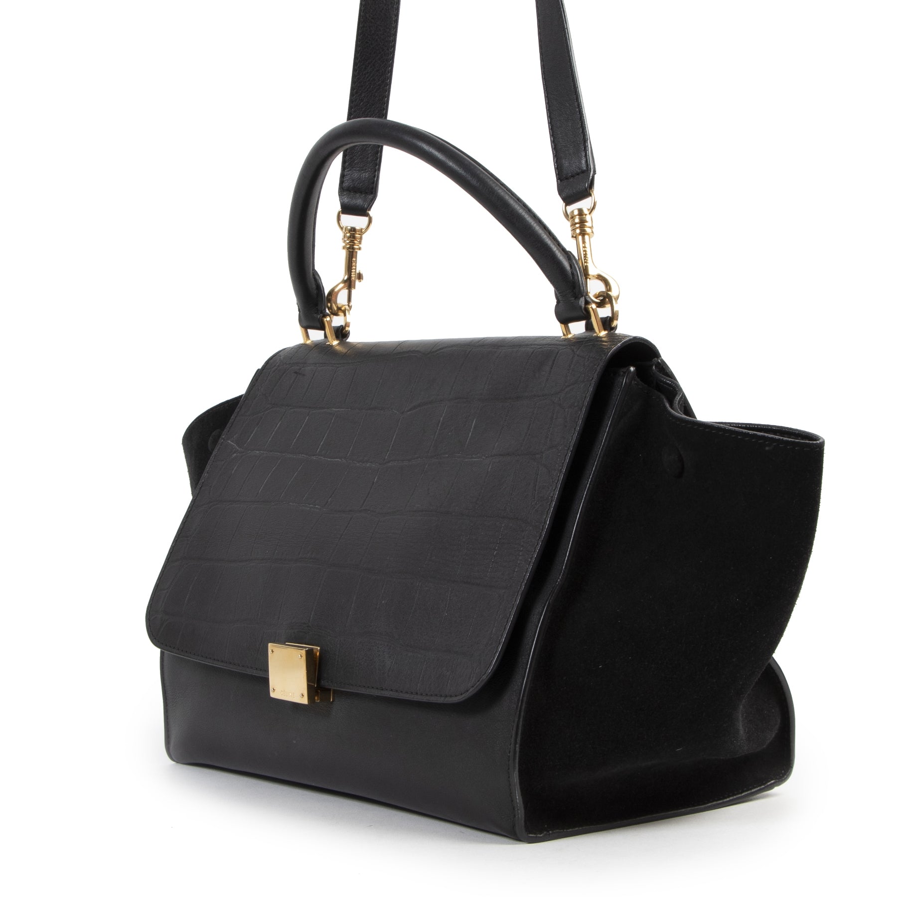 Buy this authentic second-hand vintage Celine Medium Black Trapeze Bag at online webshop LabelLOV. Safe and secure shopping. Koop deze authentieke tweedehands vintage Celine Medium Black Trapeze Bag bij online webshop LabelLOV.