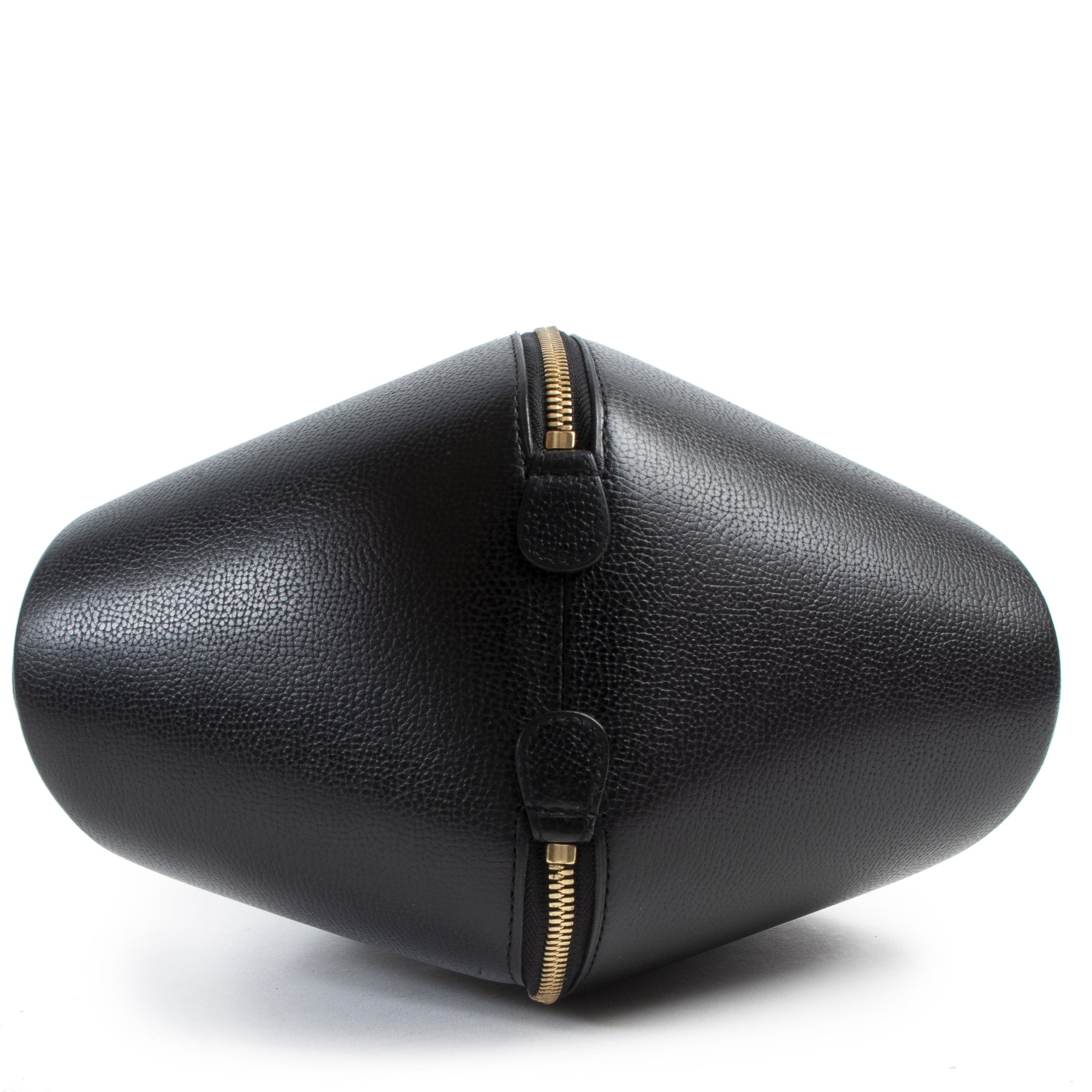 Delvaux Black Leather Zipper Bag