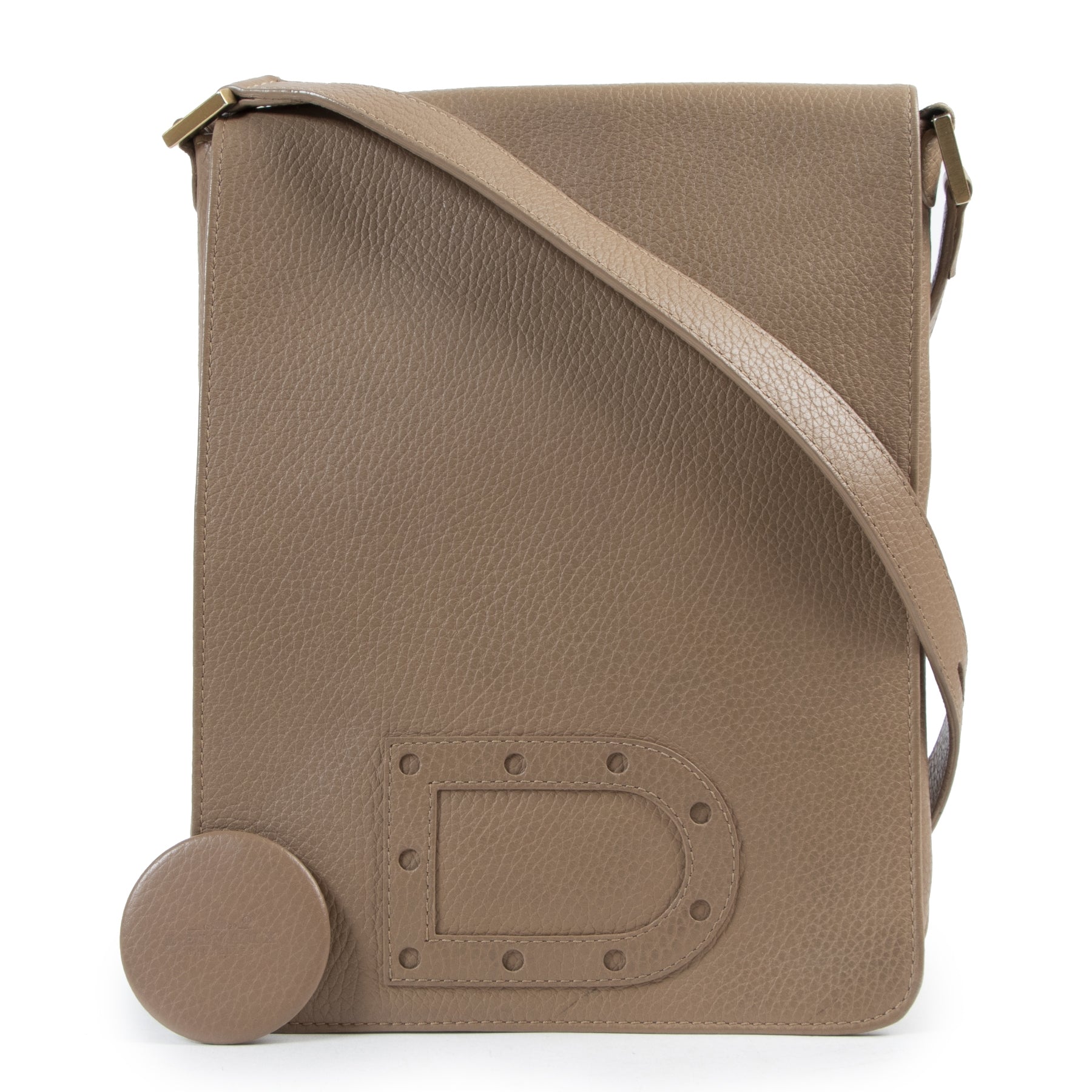 Authentic secondhand Delvaux Louise Baudrier Camel PM Bag designer bags fashion luxury vintage webshop safe secure online shopping
