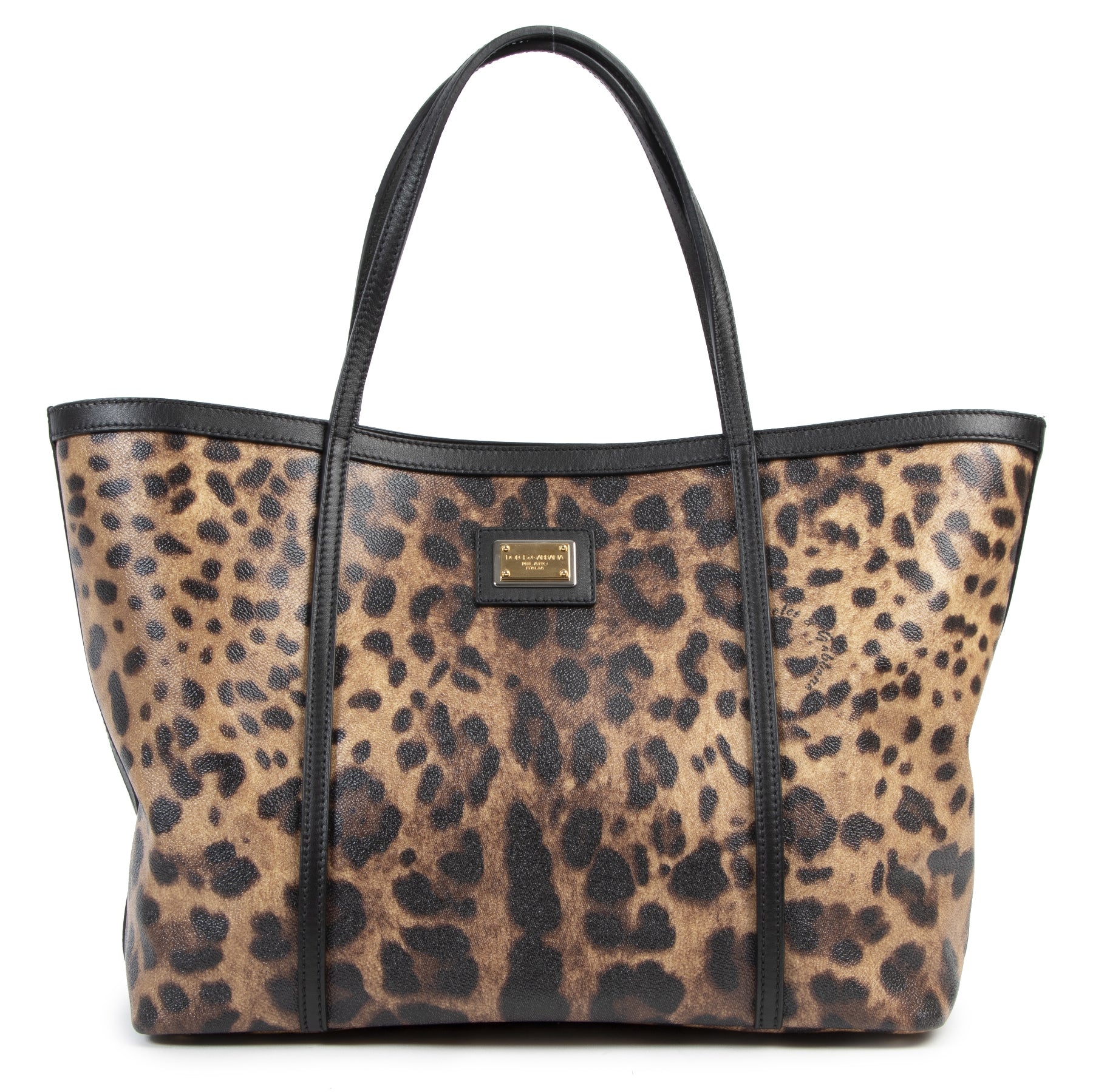 Authentieke Tweedehands Dolce & Gabbana Leopard Tote Bag juiste prijs veilig online shoppen luxe merken webshop winkelen Antwerpen België mode fashion