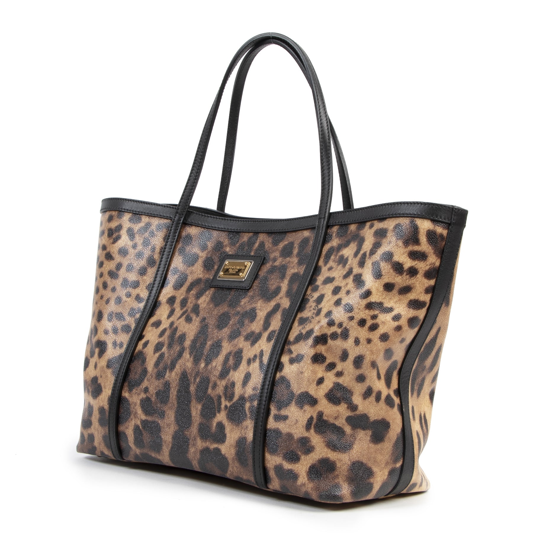 Authentieke Tweedehands Dolce & Gabbana Leopard Tote Bag juiste prijs veilig online shoppen luxe merken webshop winkelen Antwerpen België mode fashion