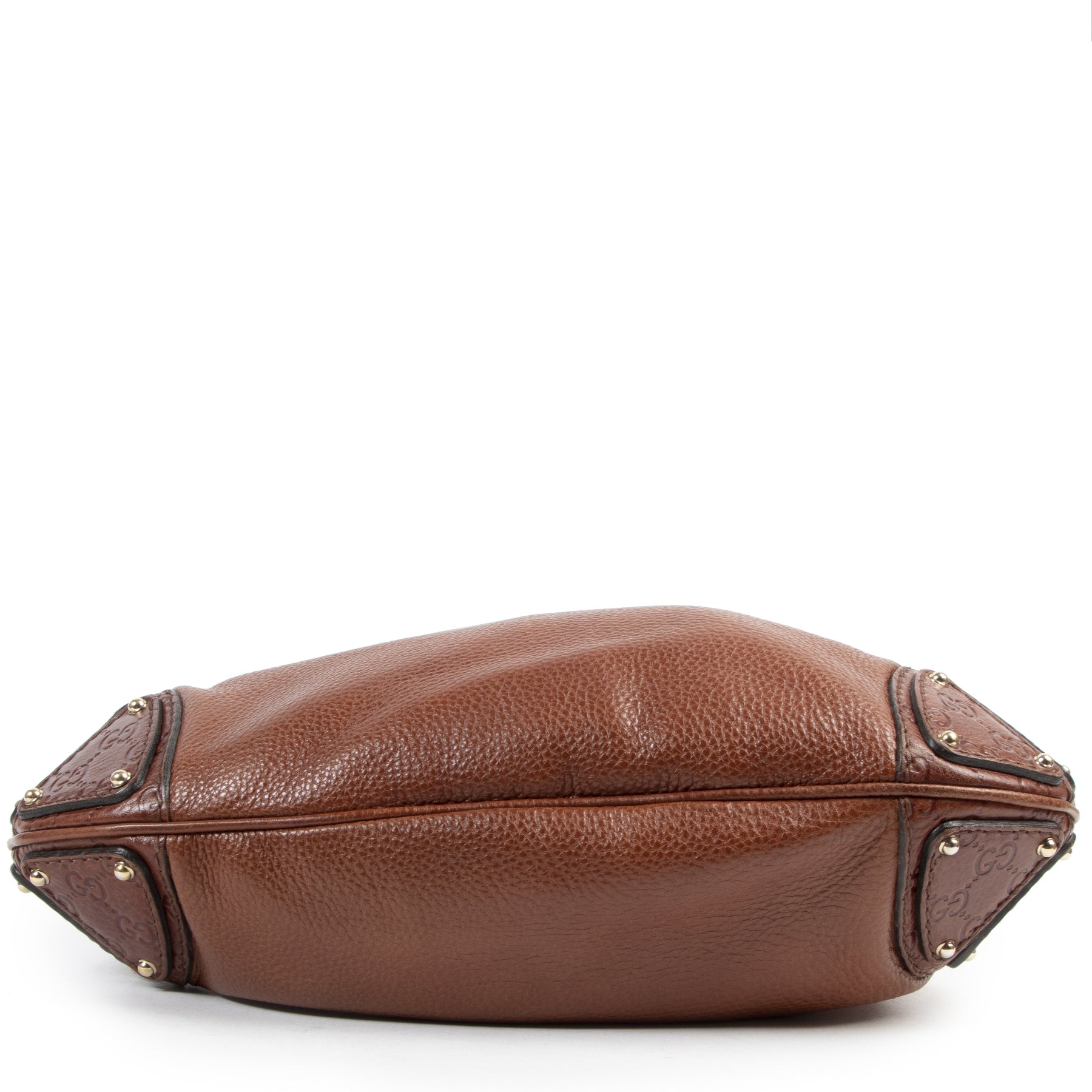 Authentic secondhand Gucci Brown Leather Babouska Indy Bag designer bags fashion luxury vintage webshop safe secure online shopping