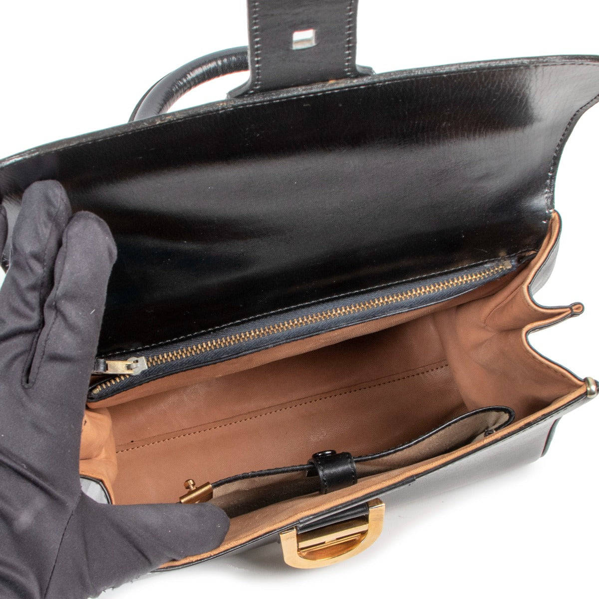 Delvaux Brillant MM Box Calf Noir Vintage