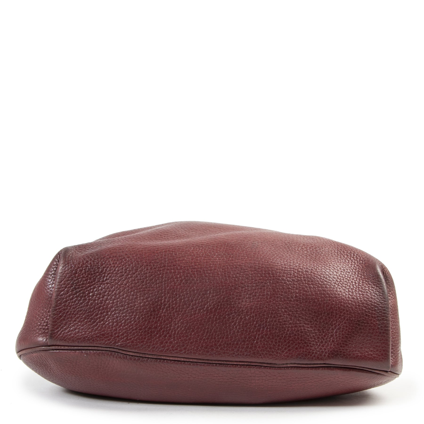 Authentieke Tweedehands Delvaux Bordeaux Leather Shoulder Bag juiste prijs veilig online shoppen luxe merken webshop winkelen Antwerpen België mode fashion
