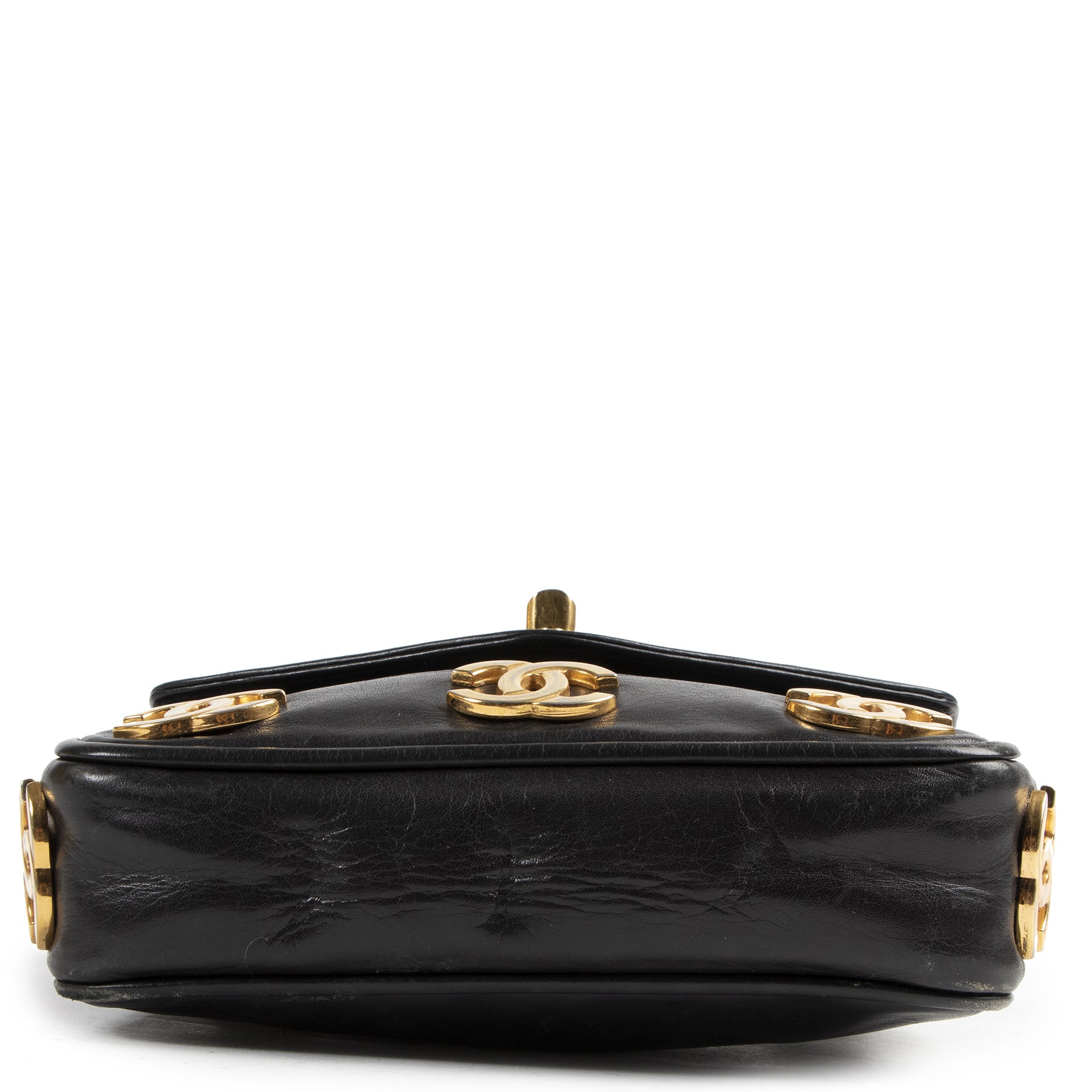 Authentic secondhand Chanel Black Leather CC Belt Bag designer bags fashion luxury vintage webshop safe secure online shopping