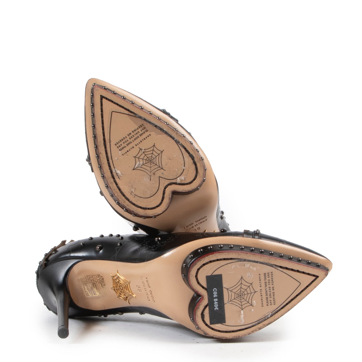 Achetez d'authentiques Charlotte Olympia noir Mechanical Debbie Pumps d'occasion en taille 38 à bon prix sur la boutique en ligne de vintage Labellov.