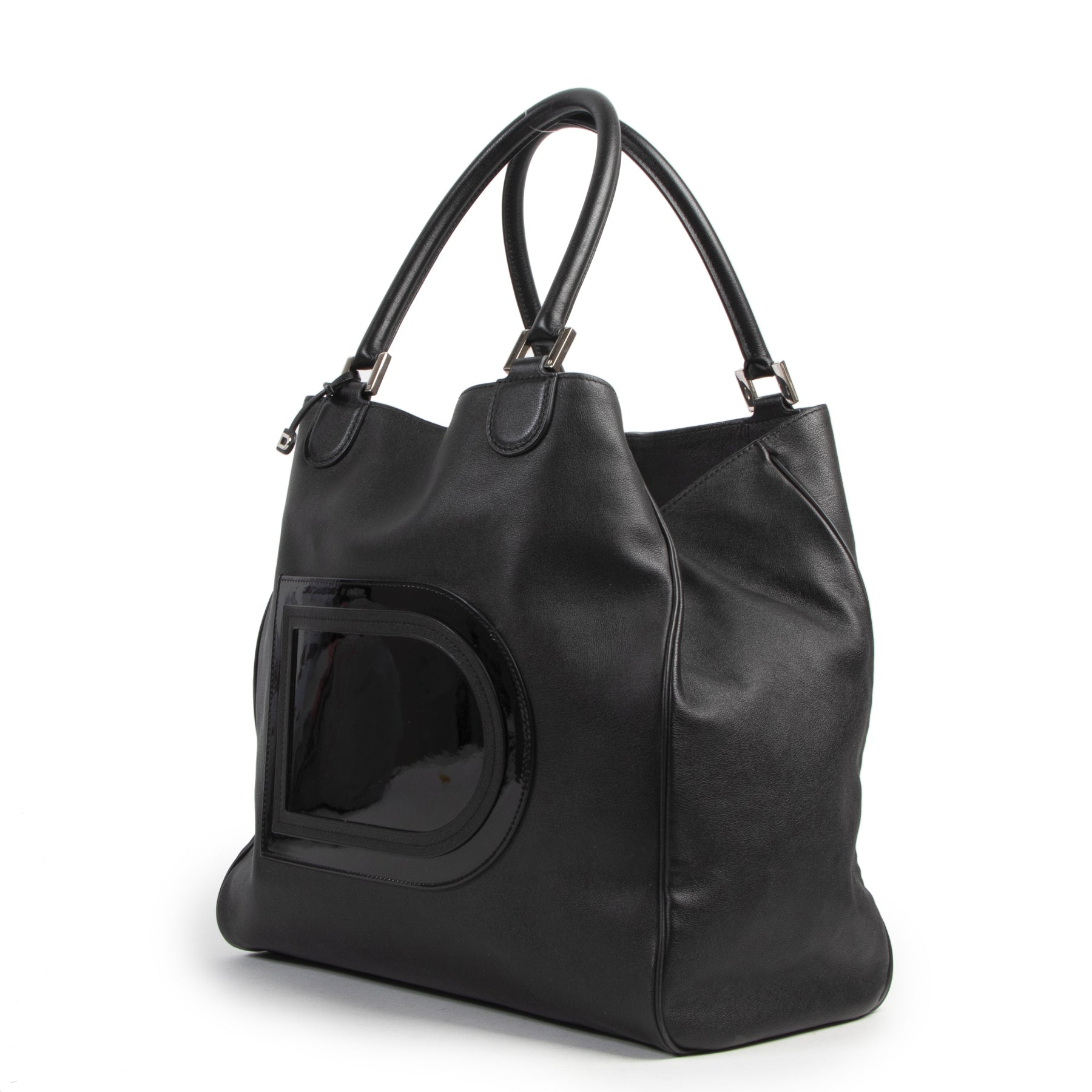 Authentieke Tweedehands Delvaux Back Le Louise Tote Shoulder Bag juiste prijs veilig online shoppen luxe merken webshop winkelen Antwerpen België mode fashion