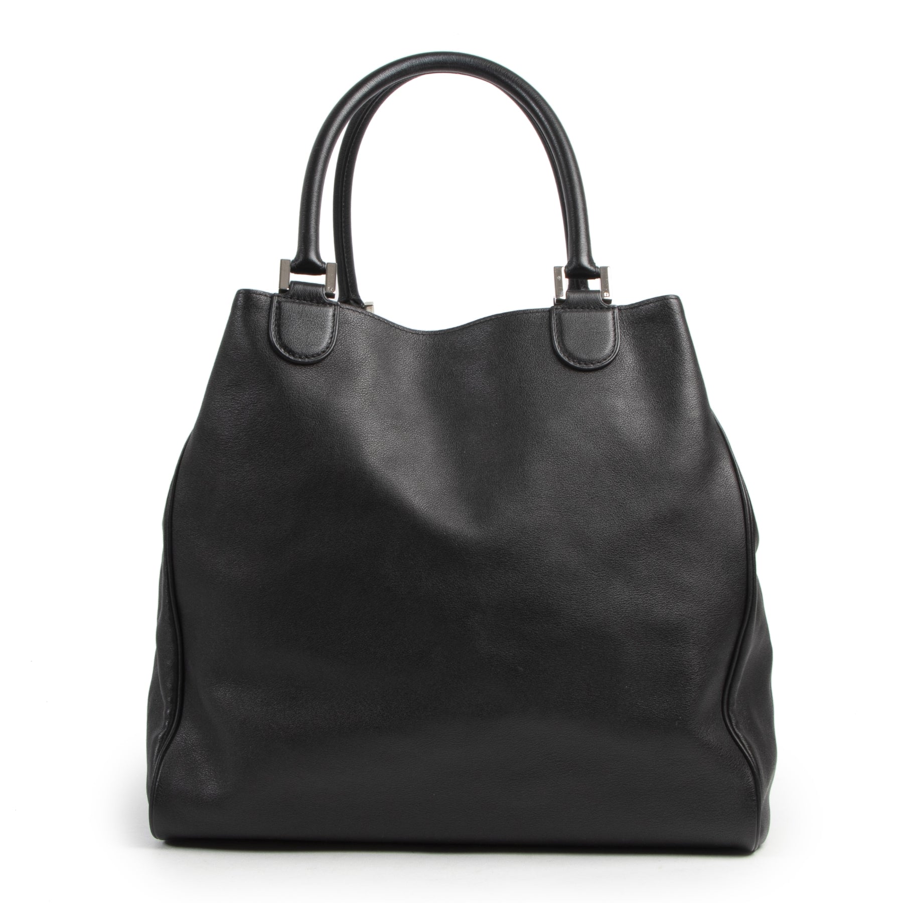 Authentieke Tweedehands Delvaux Back Le Louise Tote Shoulder Bag juiste prijs veilig online shoppen luxe merken webshop winkelen Antwerpen België mode fashion