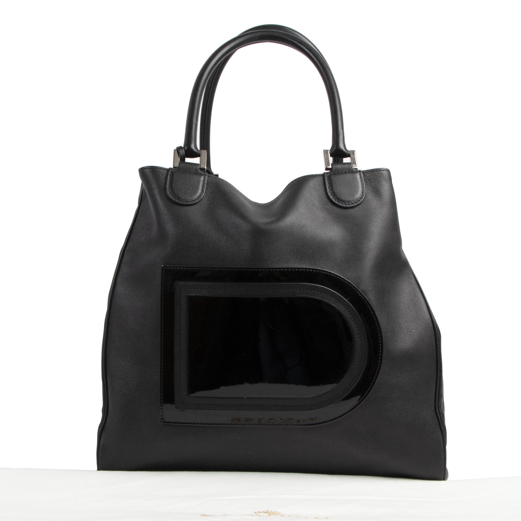 Authentieke Tweedehands Delvaux Back Le Louise Tote Shoulder Bag designer bags fashion luxury vintage webshop safe secure online shopping