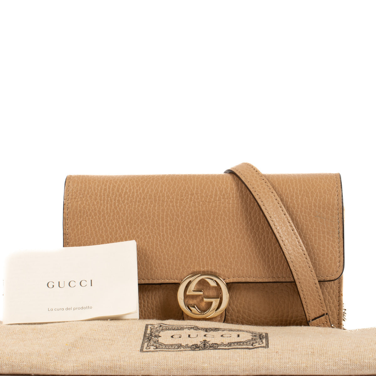 Gucci Beige WOC Chain Wallet Bag