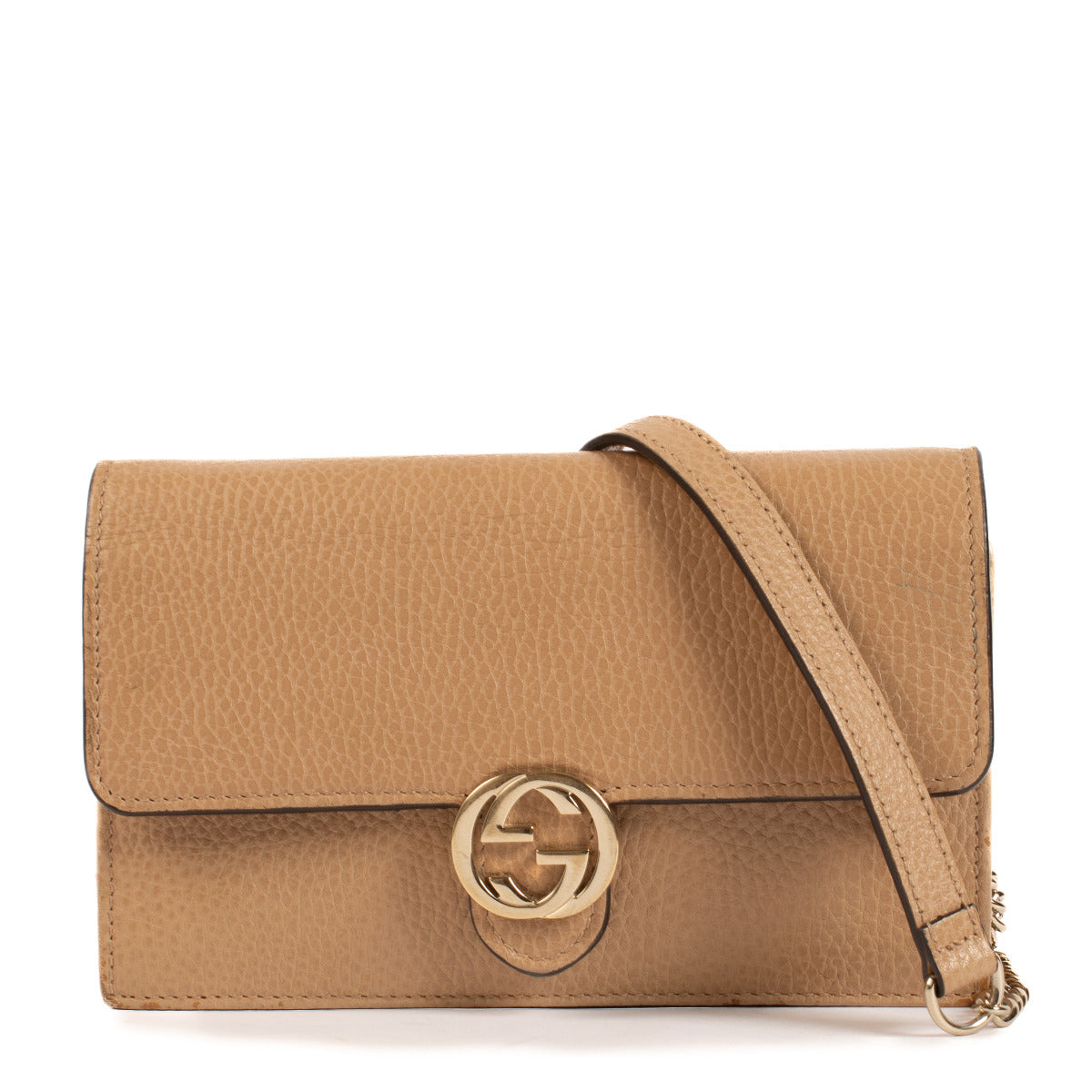Gucci Beige WOC Chain Wallet Bag