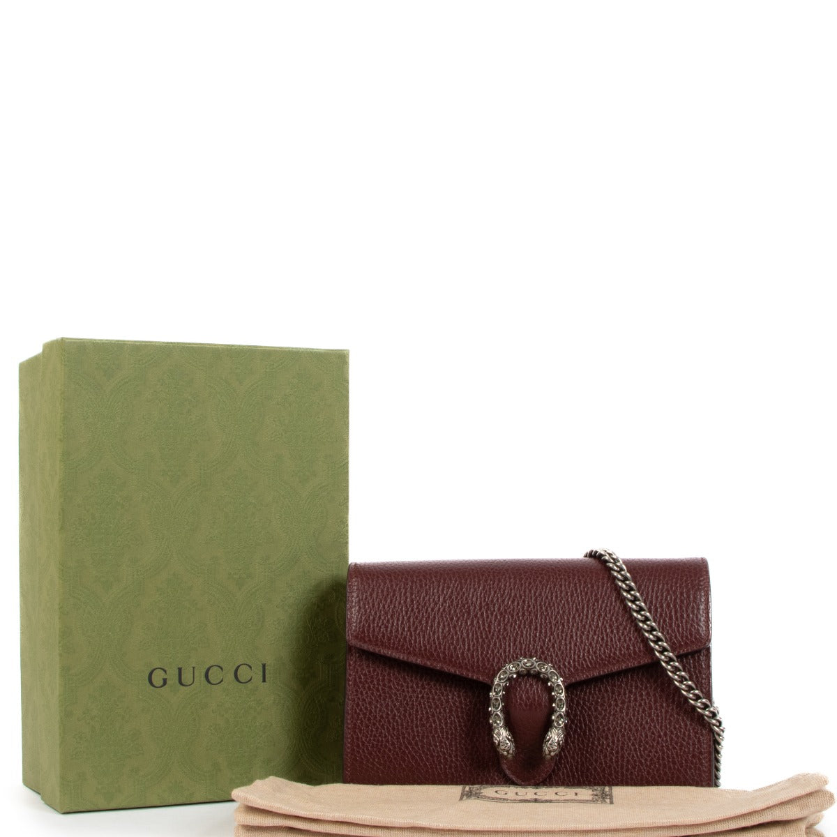 Gucci Burgundy Leather Dionysus Mini Chain Bag