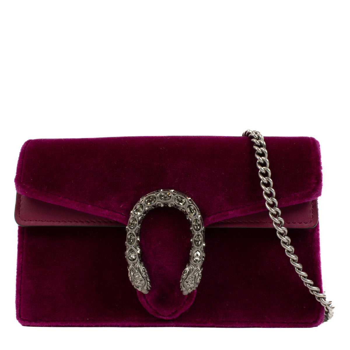 Aan de beste prijs Gucci Purple Velvet Super Mini Dionysus Bag labellov secondhand
