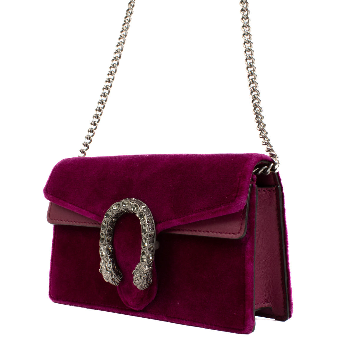 Gucci Paarse Fluweel Super Mini Dionysus Tas