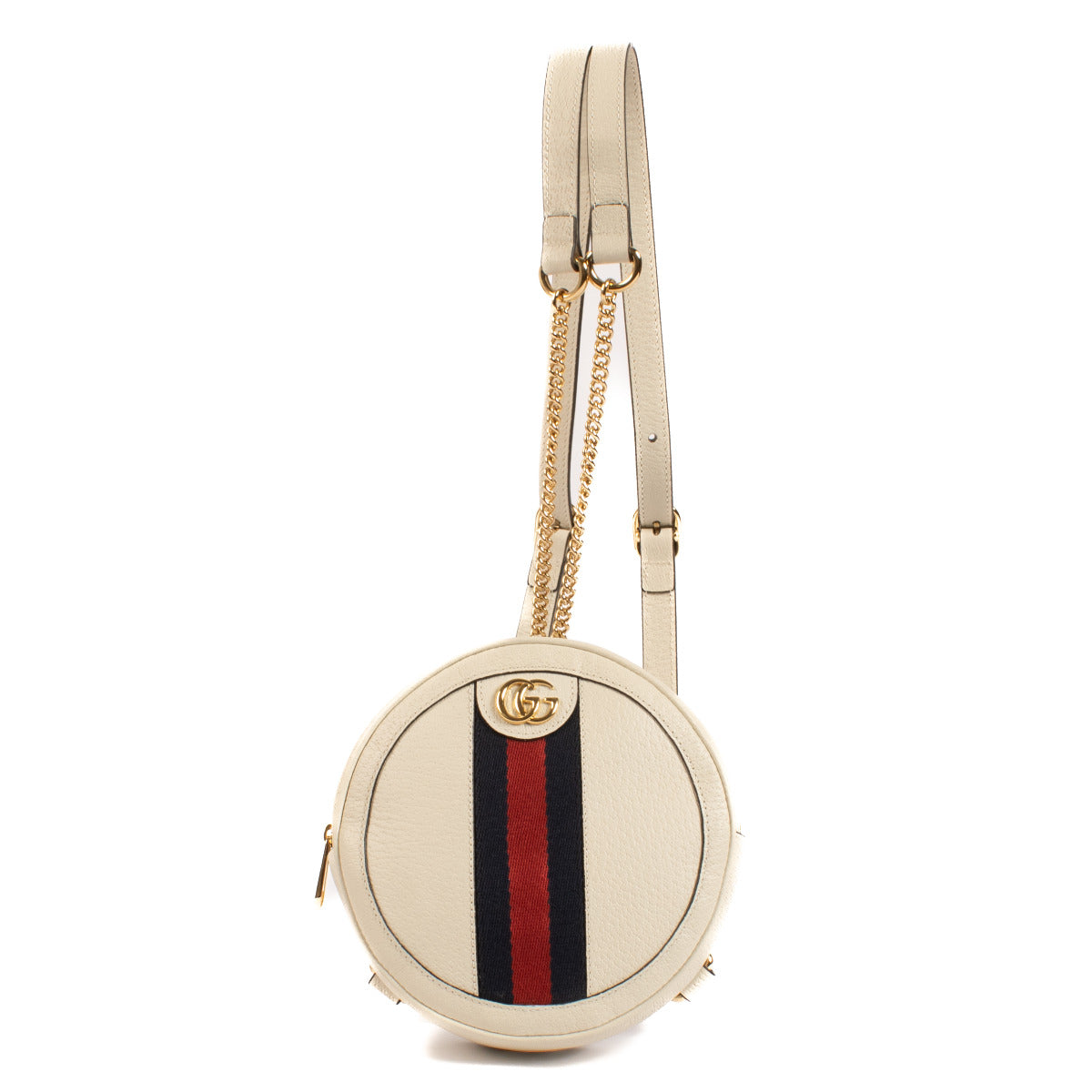 Gucci White Ophidia Round Mini Backpack