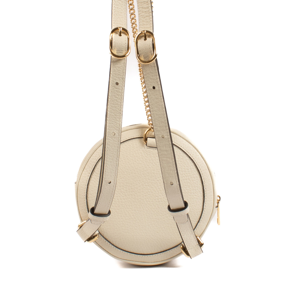 Gucci White Ophidia Round Mini Backpack