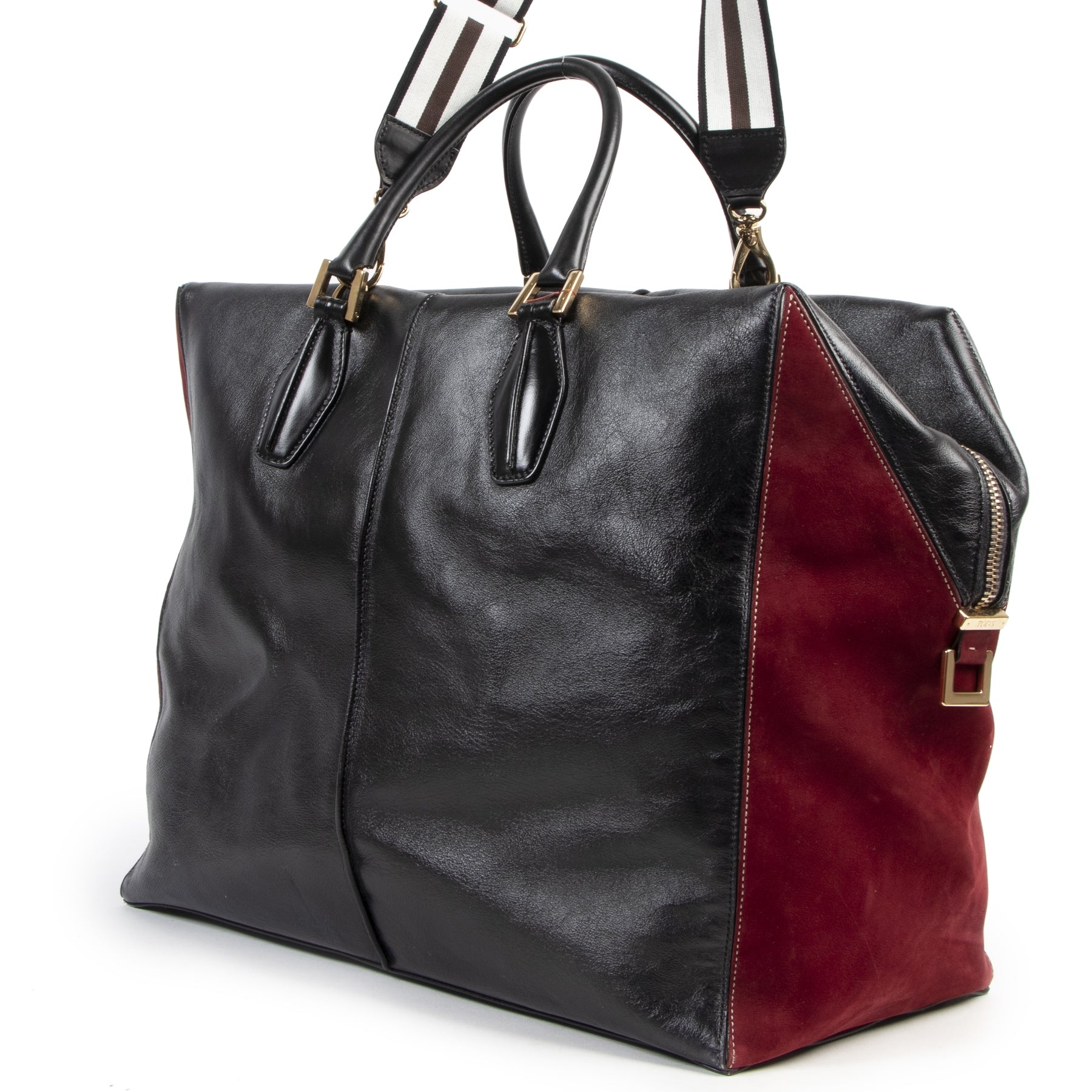 Tod's Two-Tone Suede and Leather Travel Bag te koop bij Labellov in Antwerpen