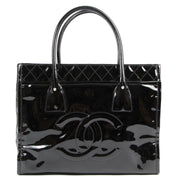 shop safe online Chanel Patent Top Handle Shopping Tote