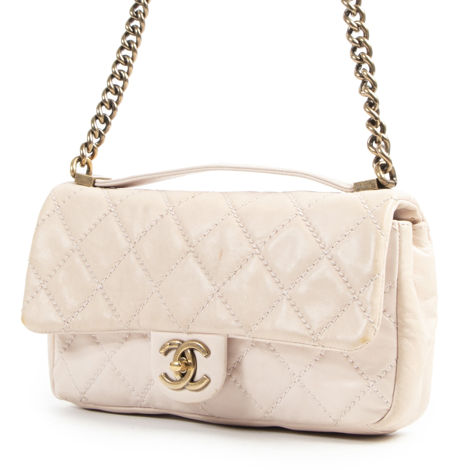 shop safe online Chanel Dusty Pink Crossbody Flap Bag