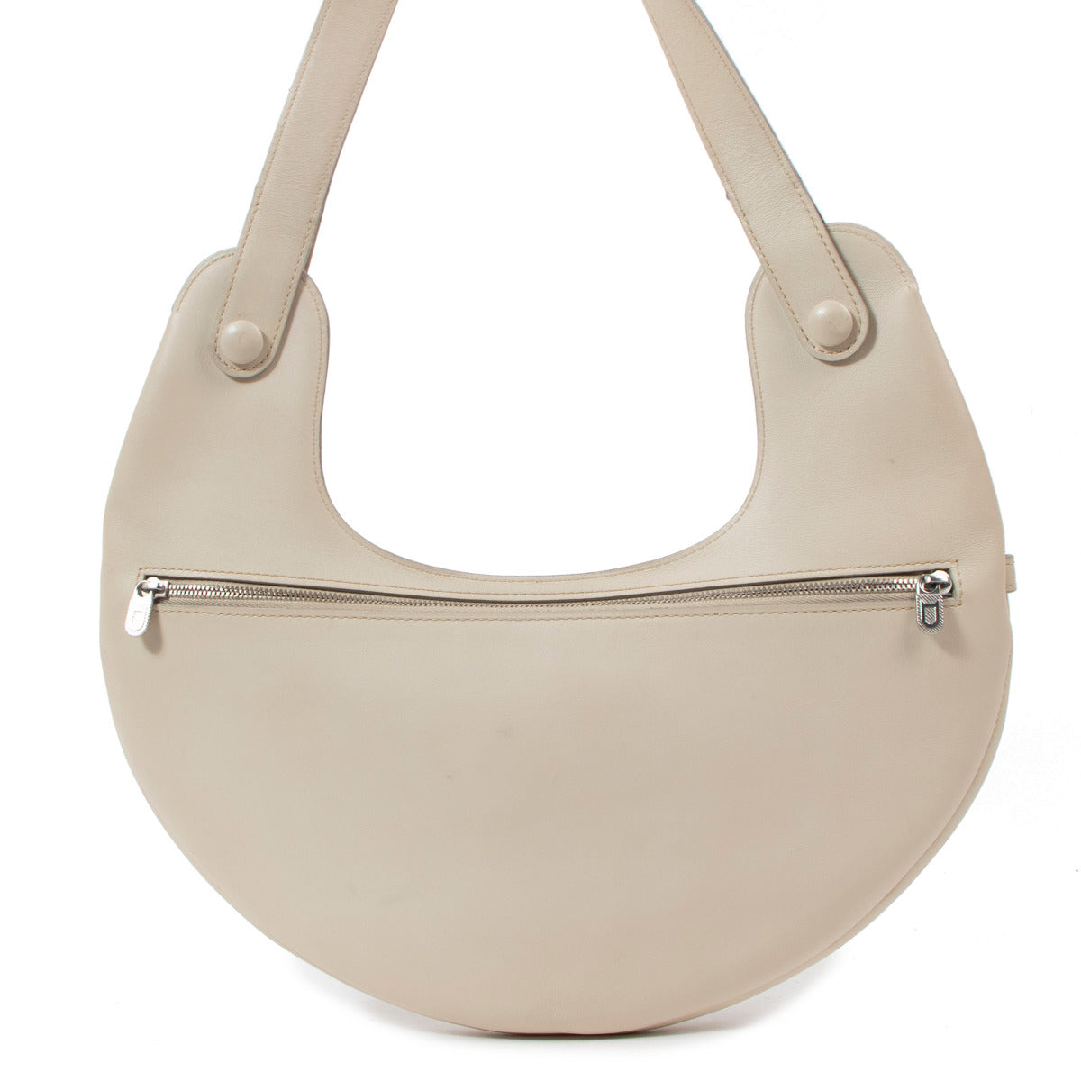 Delvaux Cream Half Moon Shoulder Bag