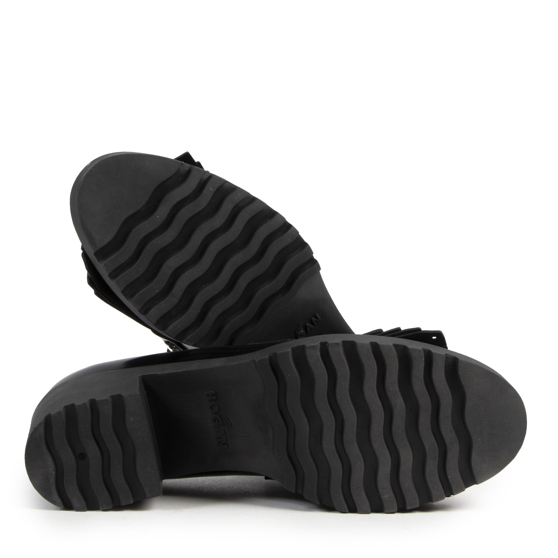 Authentic secondhand Hogan Black Leather Block Heels - Size 40 designer shoes fashion luxury vintage webshop safe secure online shopping