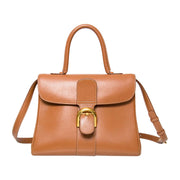 Delvaux Cognac Brillant MM Bag. Buy authentic designer vintage Delvaux bags. LabelLOV webshop safe and secure online shopping