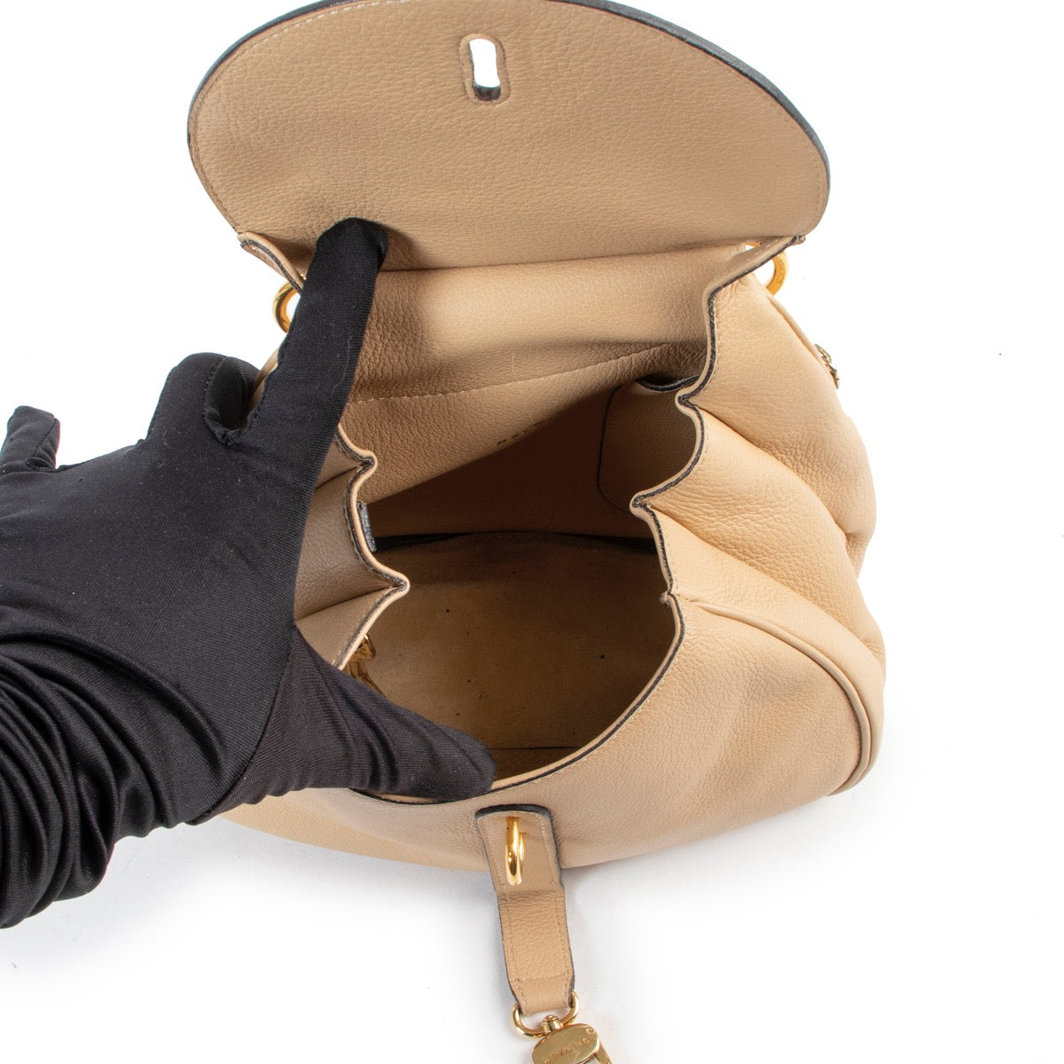 Delvaux Beige Cerceau Handtas