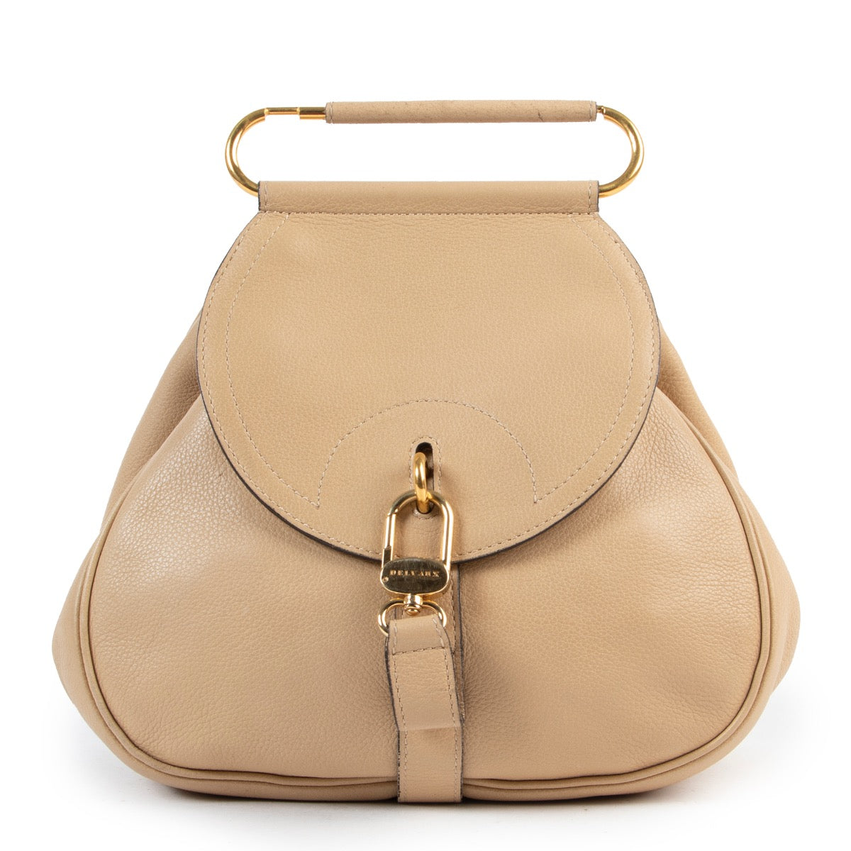 shop safe online Delvaux Beige Nubuck Chablis PM Shoulder Bag