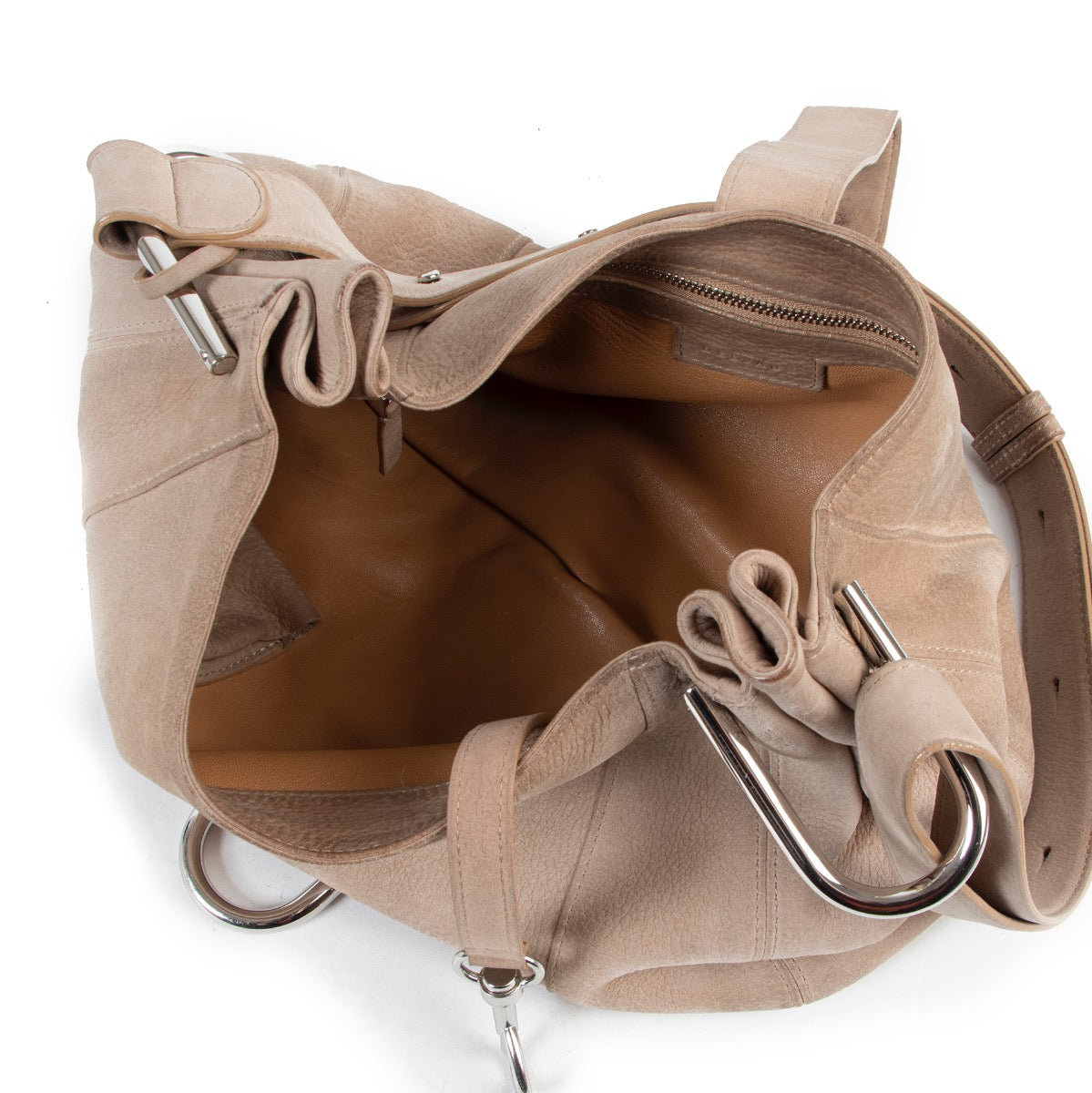 acheter en ligne second demain Delvaux Beige Nubuck Chablis PM Shoulder Bag