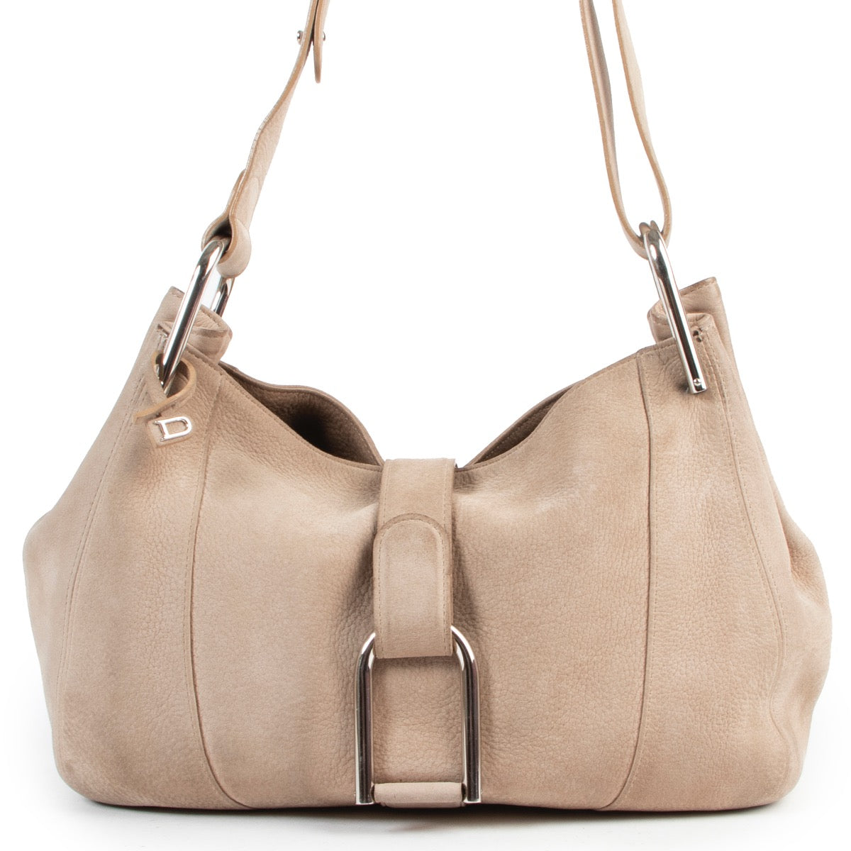 Sac bandoulière Delvaux Chablis PM en nubuck beige