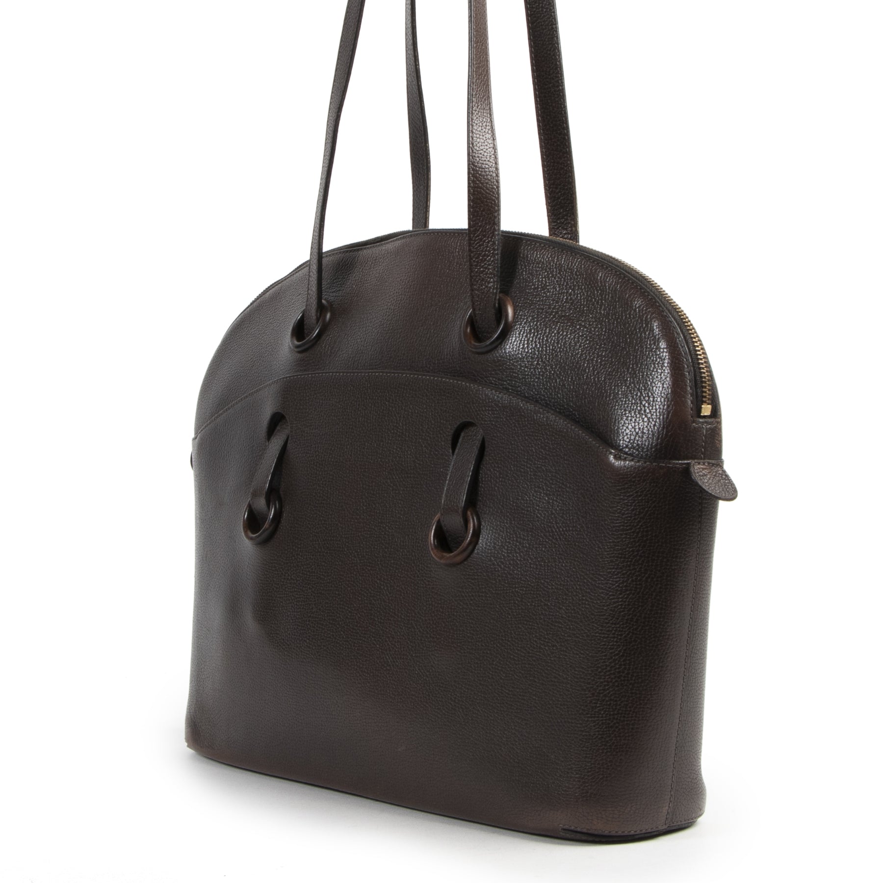 Delvaux Brown Leather Shopper for sale online at Labellov secondhand luxury