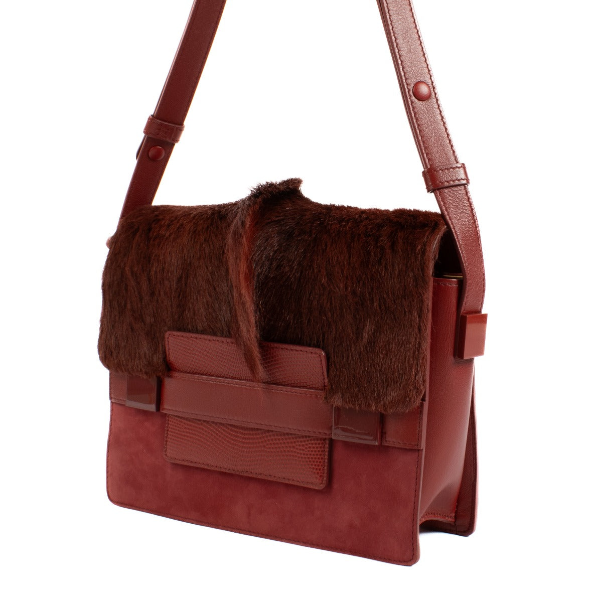 buy 100% authentic pre loved Delvaux Burgundy Springbok Madame PM Crossbody on Labellov.com