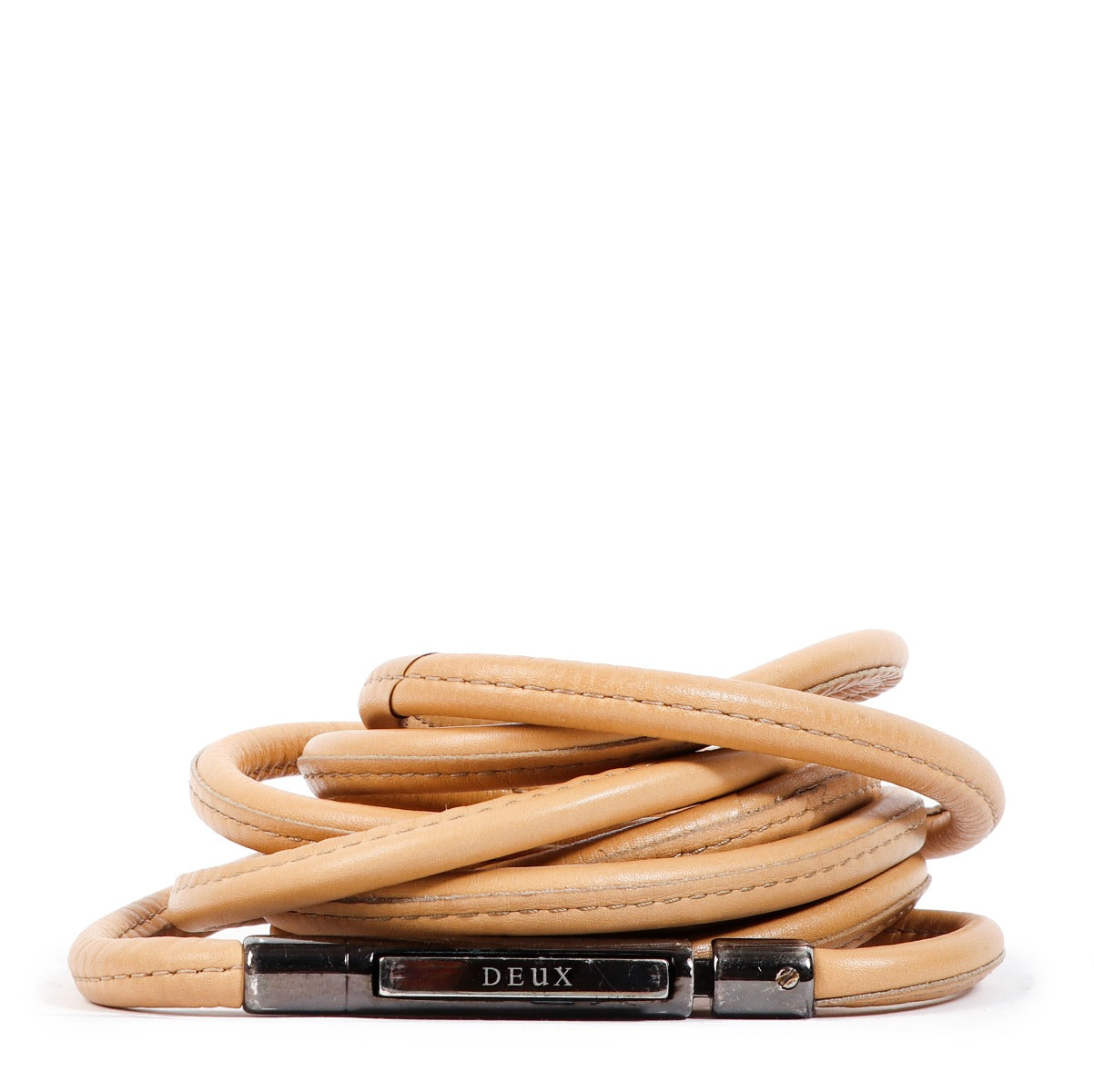 Deux de Delvaux Beige Leather Rope Belt